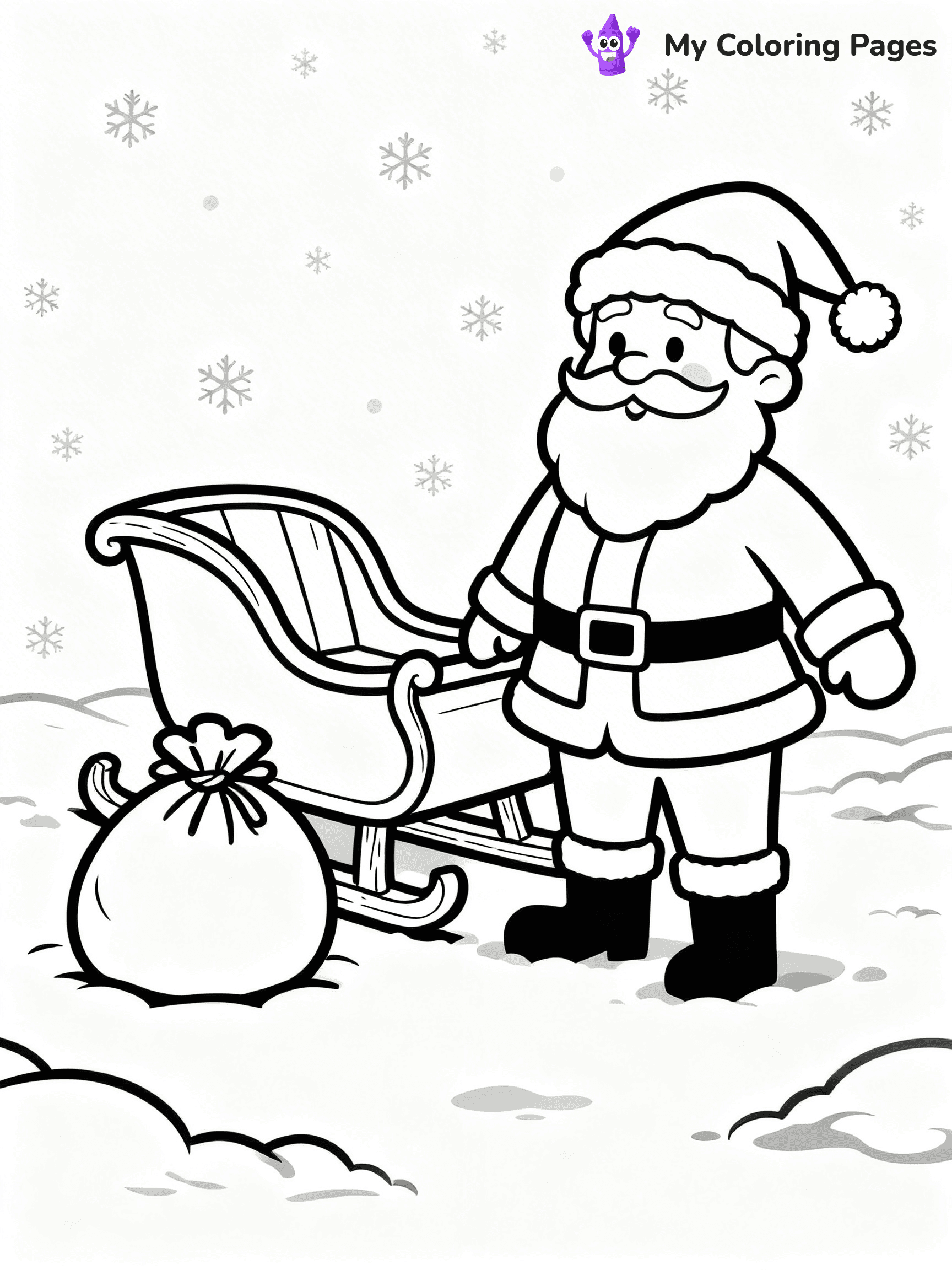Santa And Sleigh Coloring Pages - 23