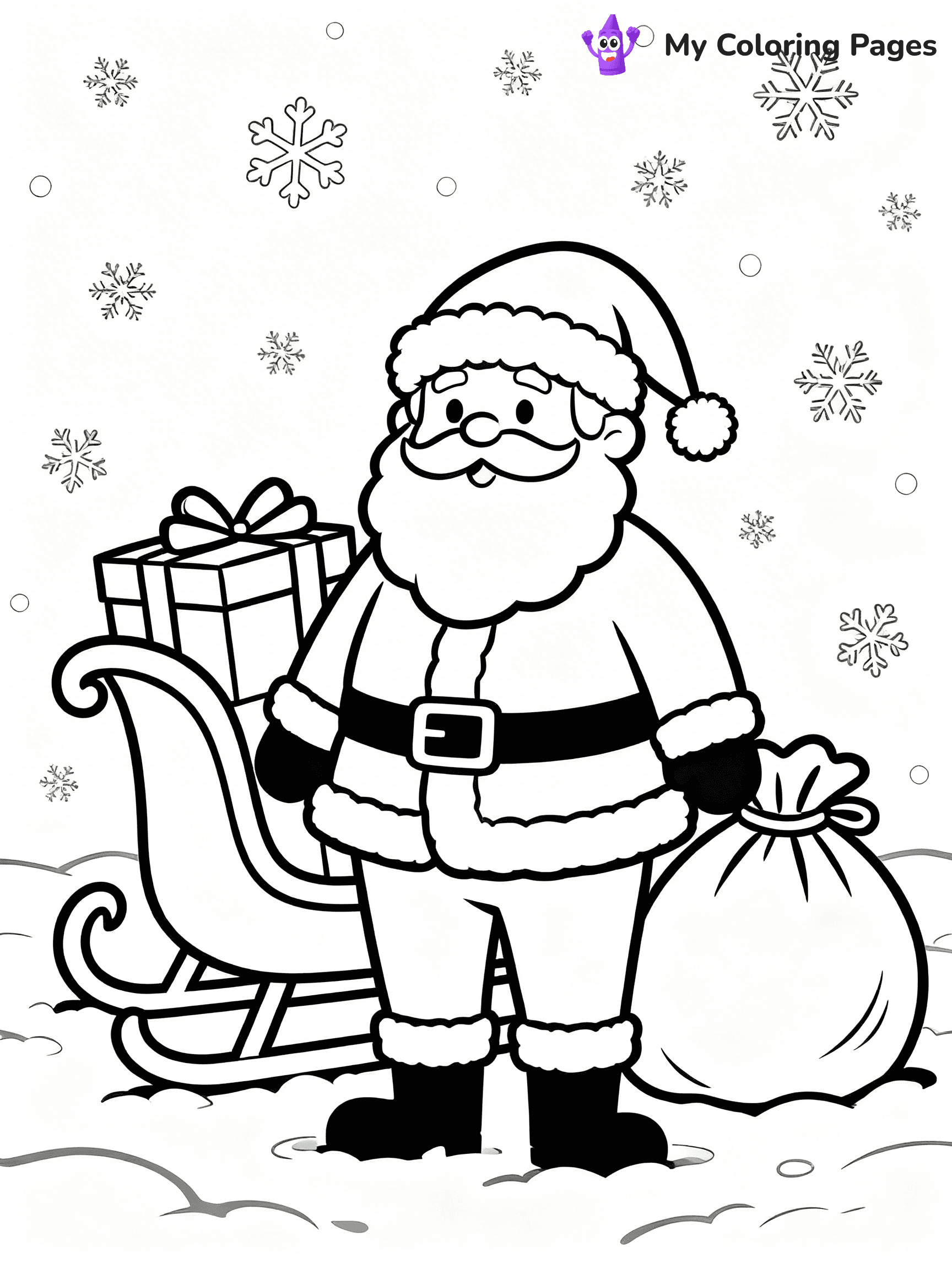 Santa And Sleigh Coloring Pages - 22