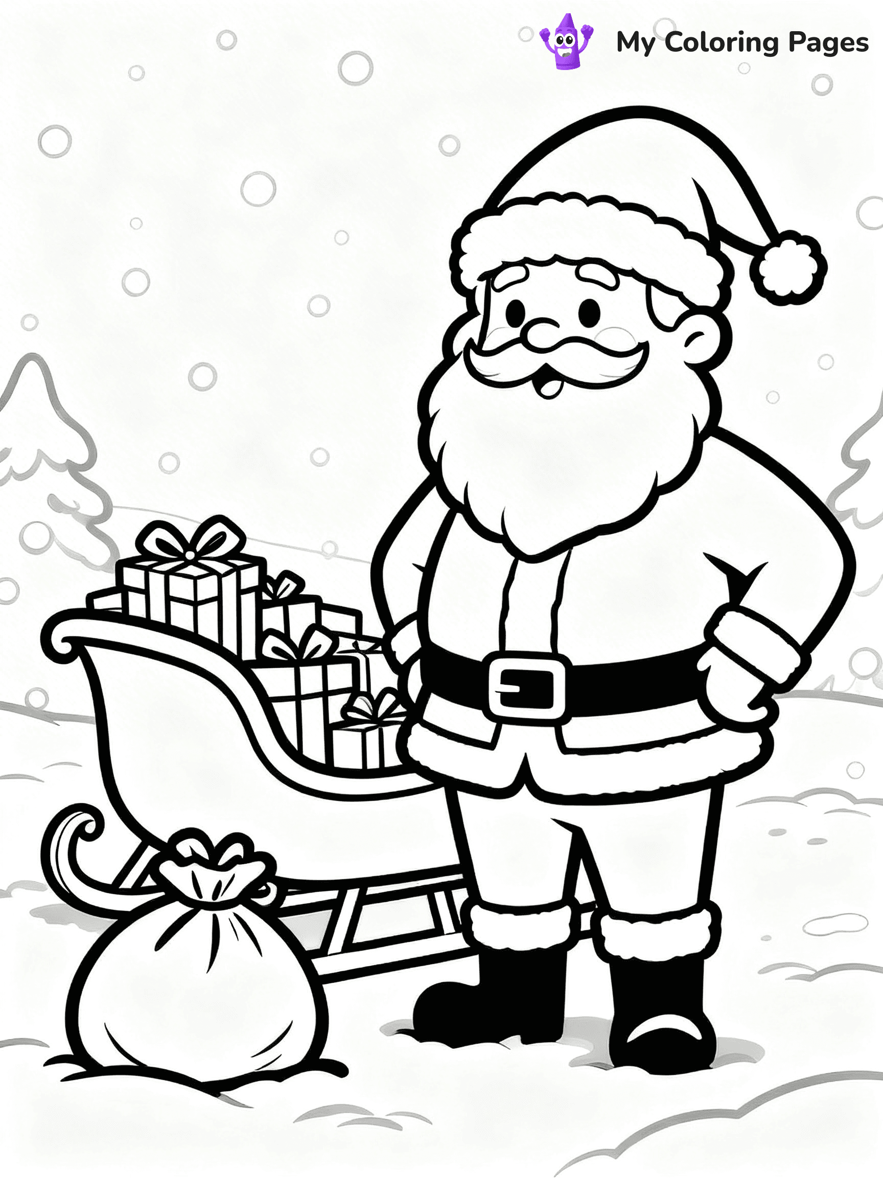 Santa And Sleigh Coloring Pages - 21
