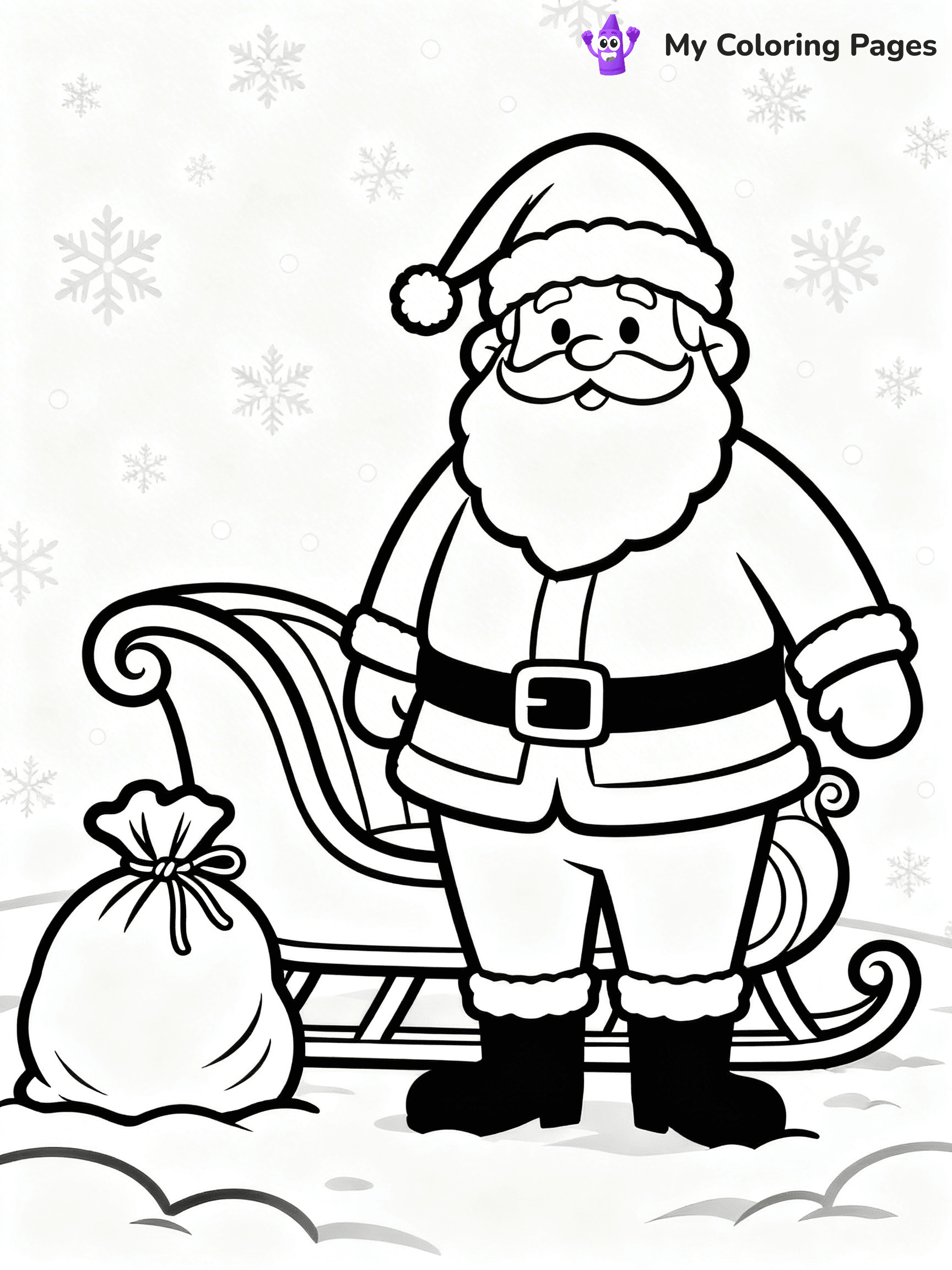 Santa And Sleigh Coloring Pages - 6