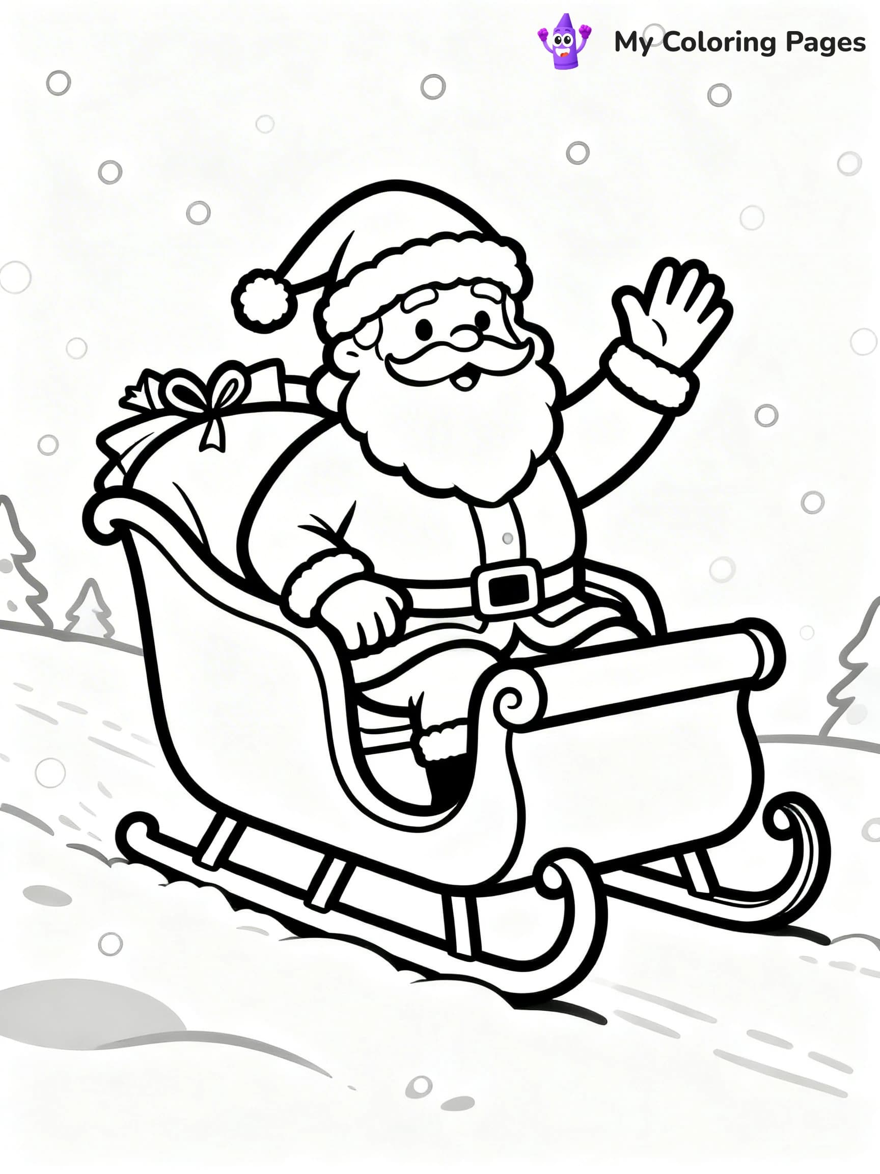 Santa And Sleigh Coloring Pages - 4