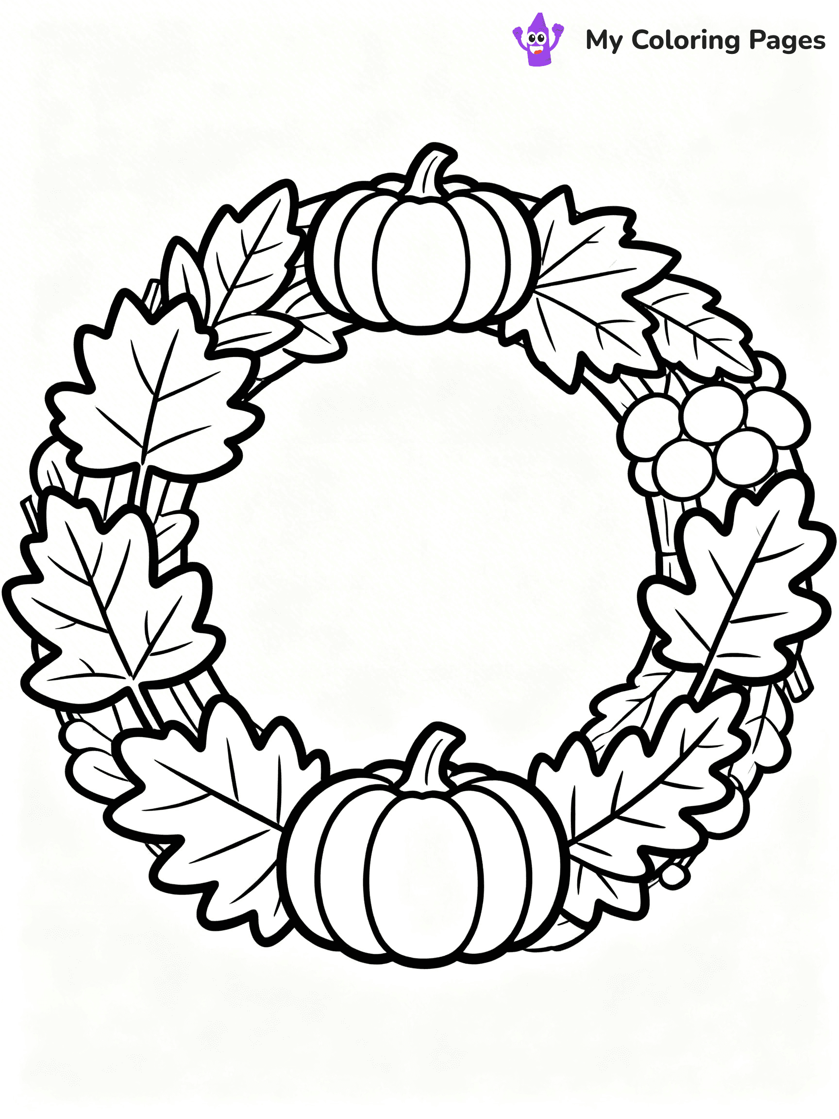 Wreath Coloring Pages - 1