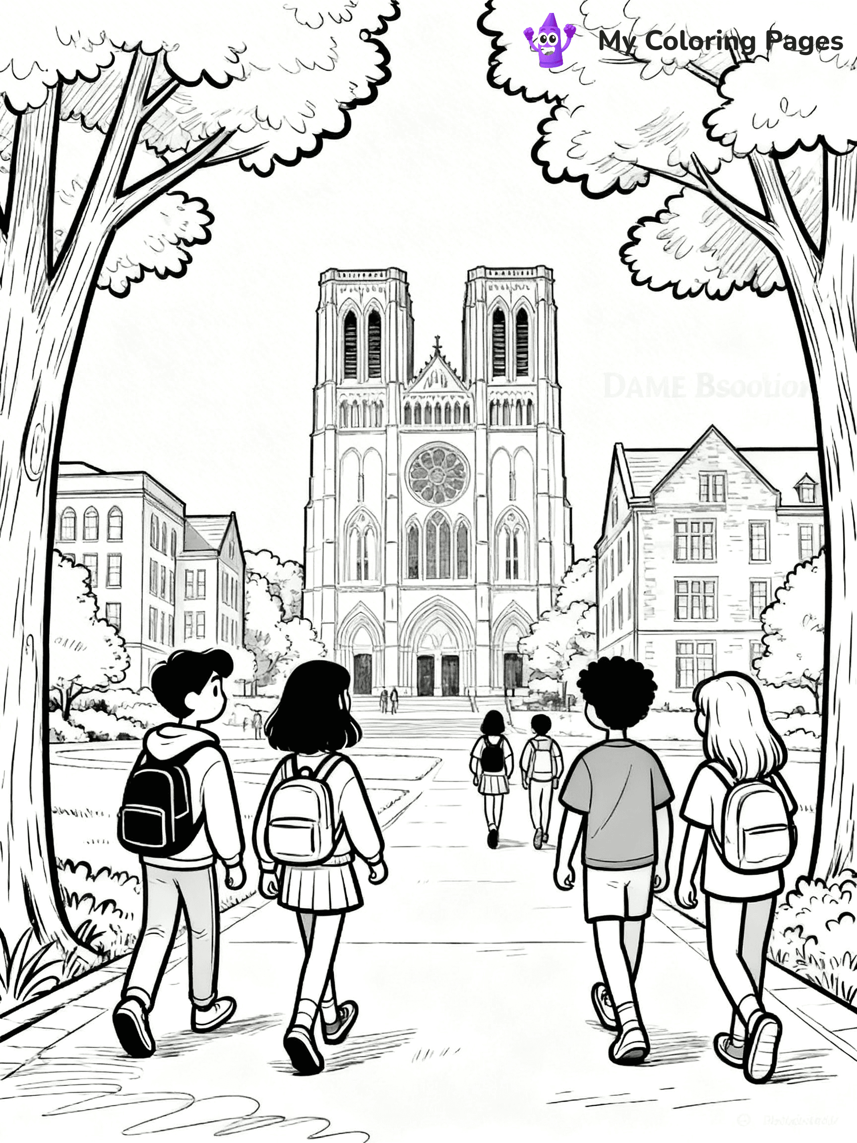 Notre Dame Coloring Pages - 7