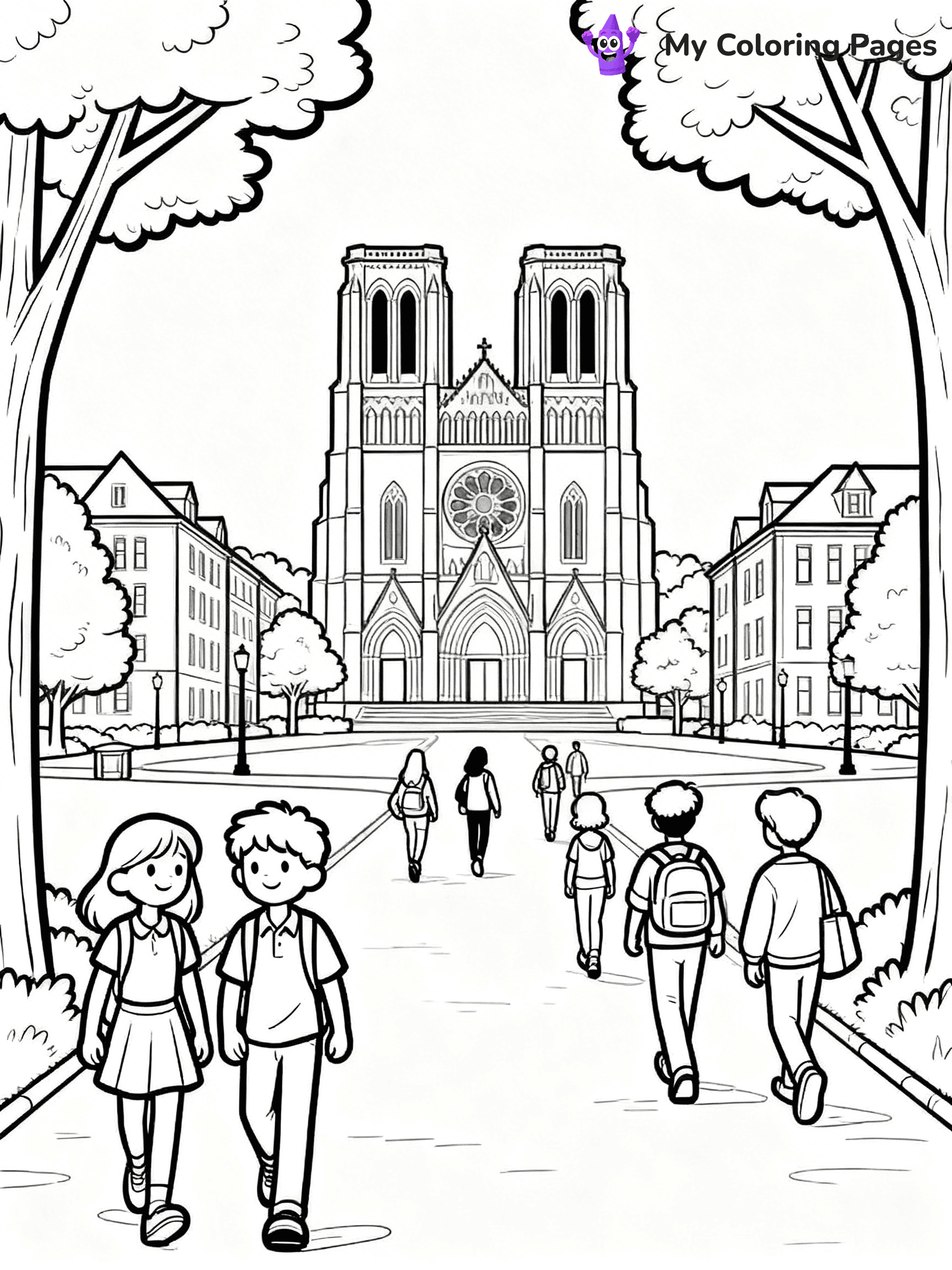 Notre Dame Coloring Pages - 5