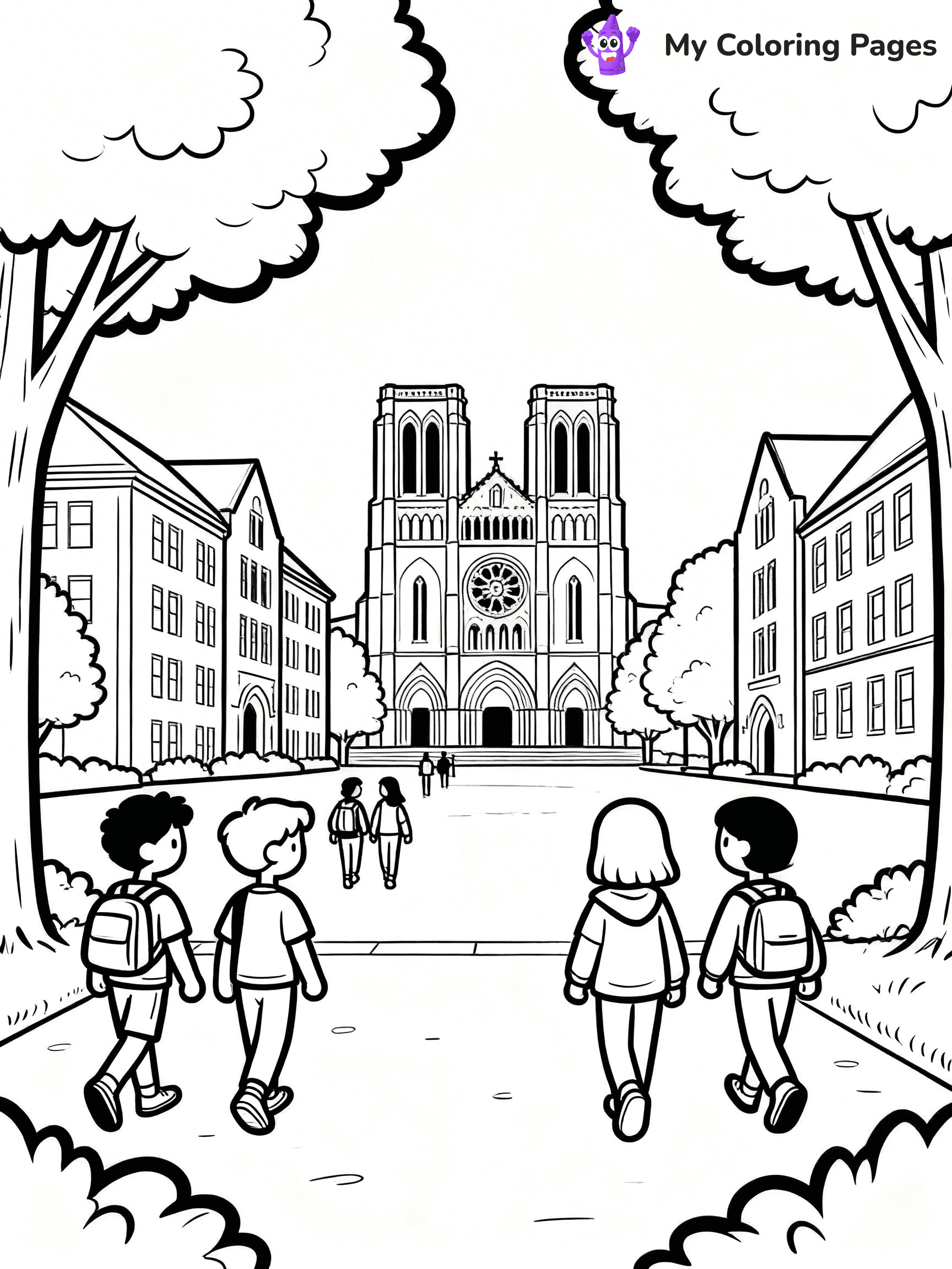Notre Dame Coloring Pages - 4