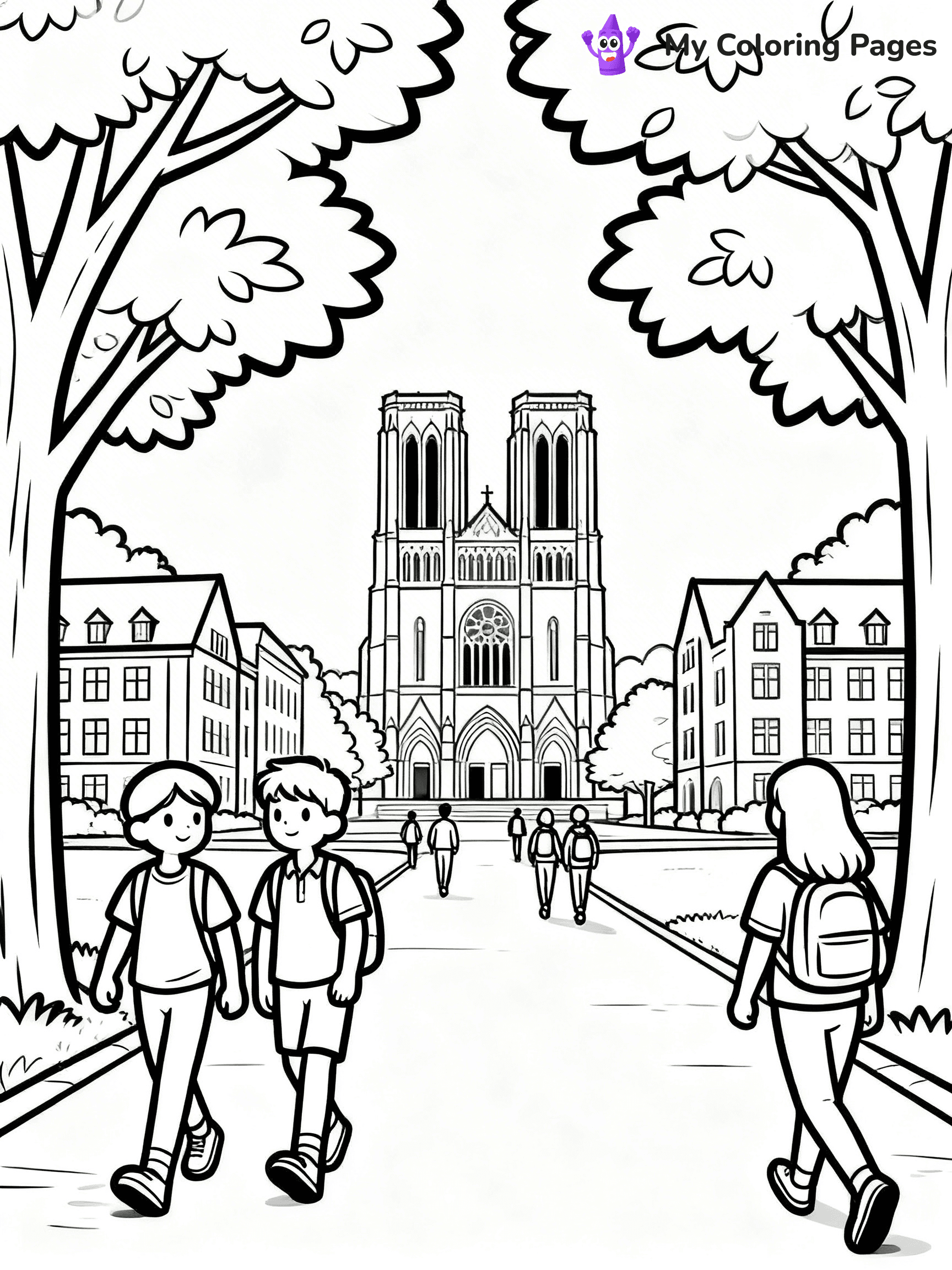 Notre Dame Coloring Pages - 2