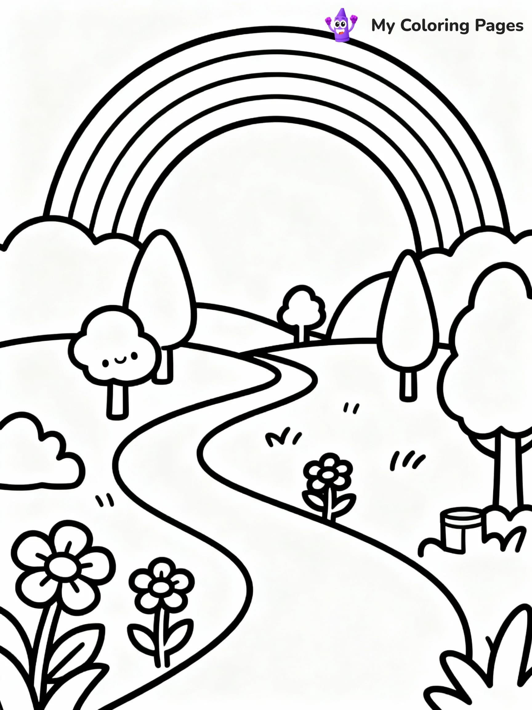 Rainbow Coloring Pages - 3