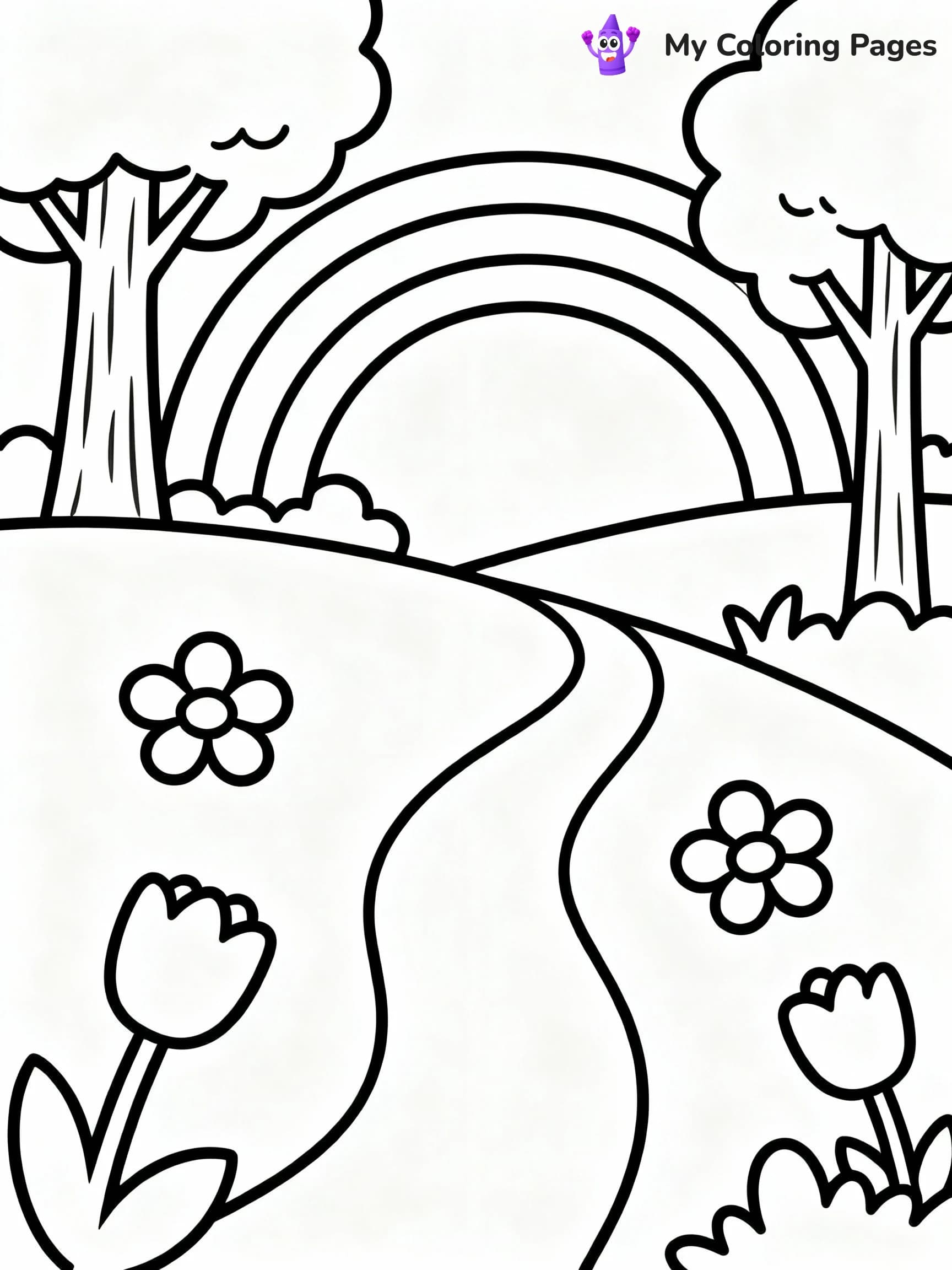 Rainbow Coloring Pages - 2