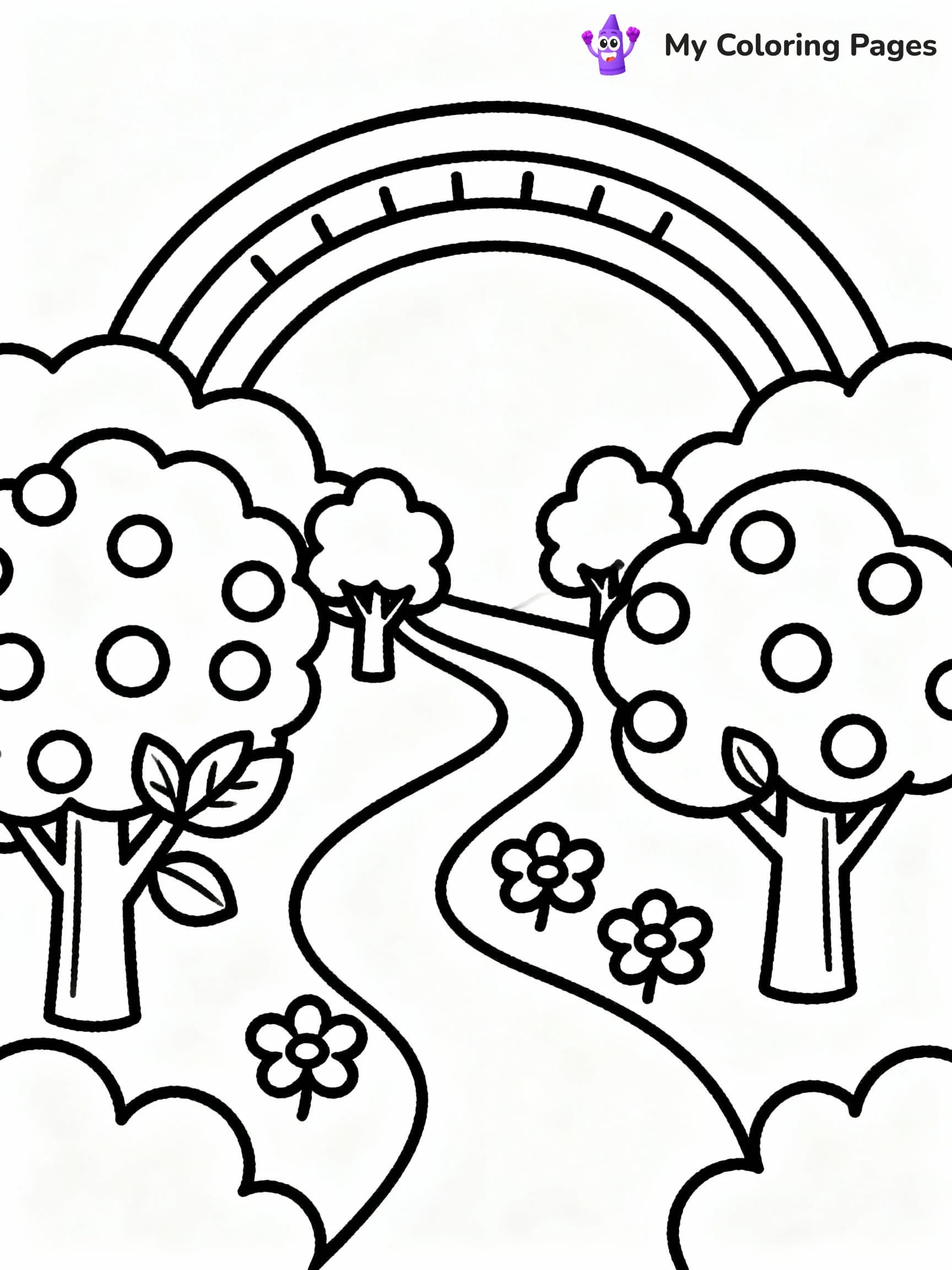 Rainbow Coloring Pages - 1
