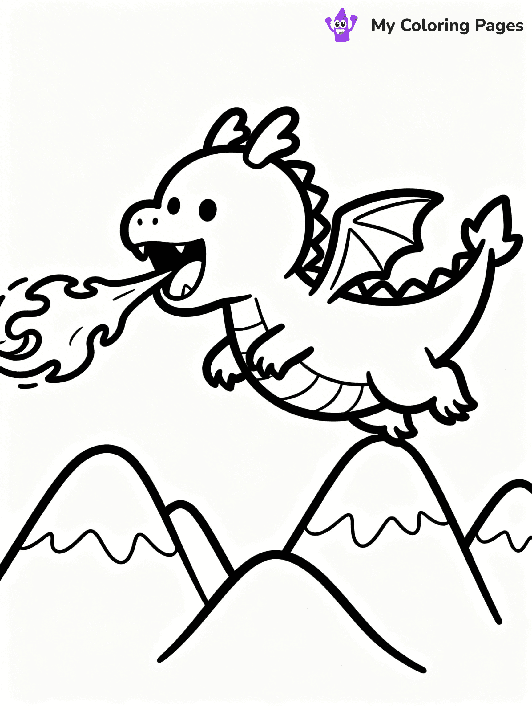 Fire Breathing Dragon Coloring Pages - 78