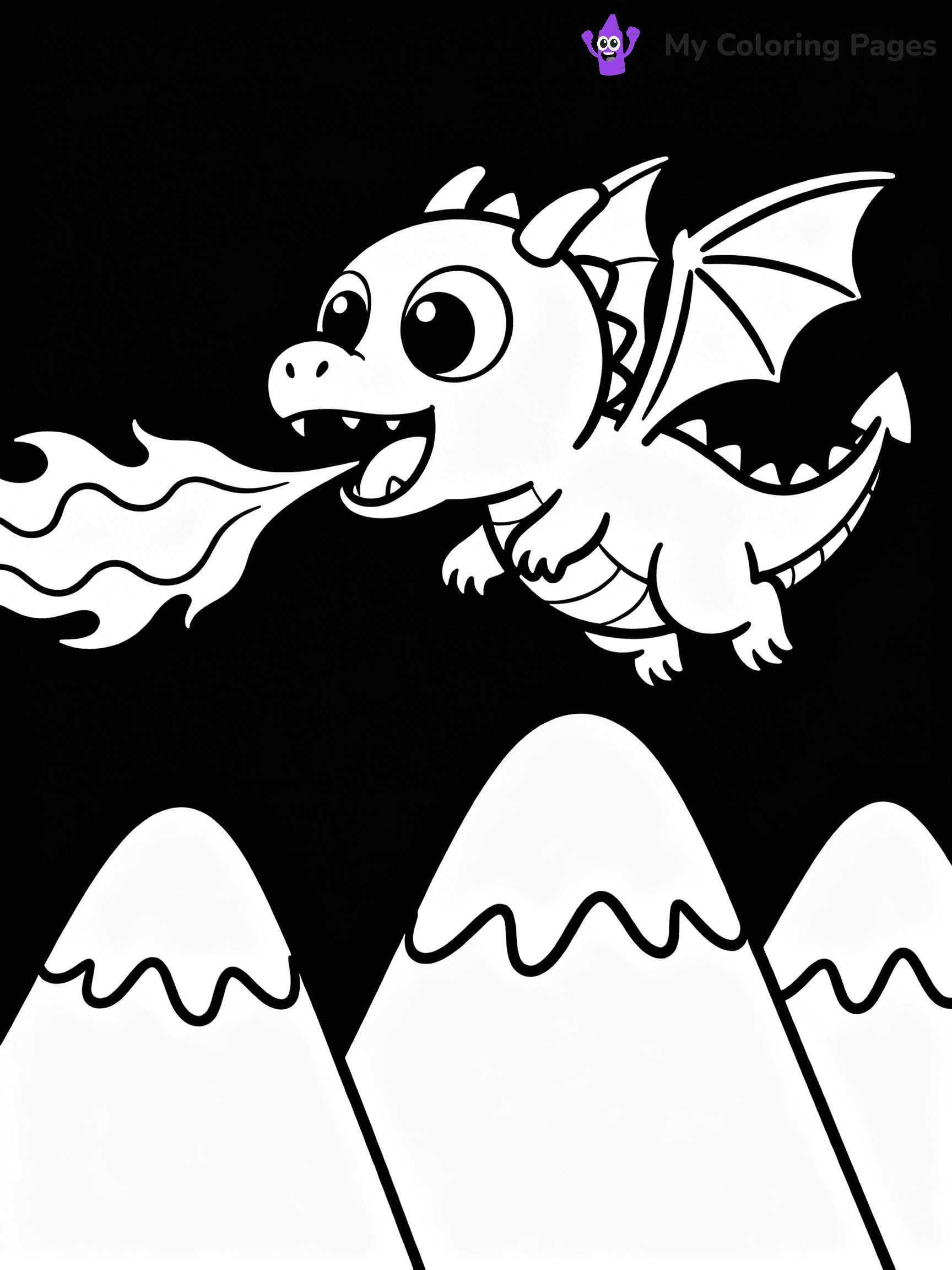 Fire Breathing Dragon Coloring Pages - 73