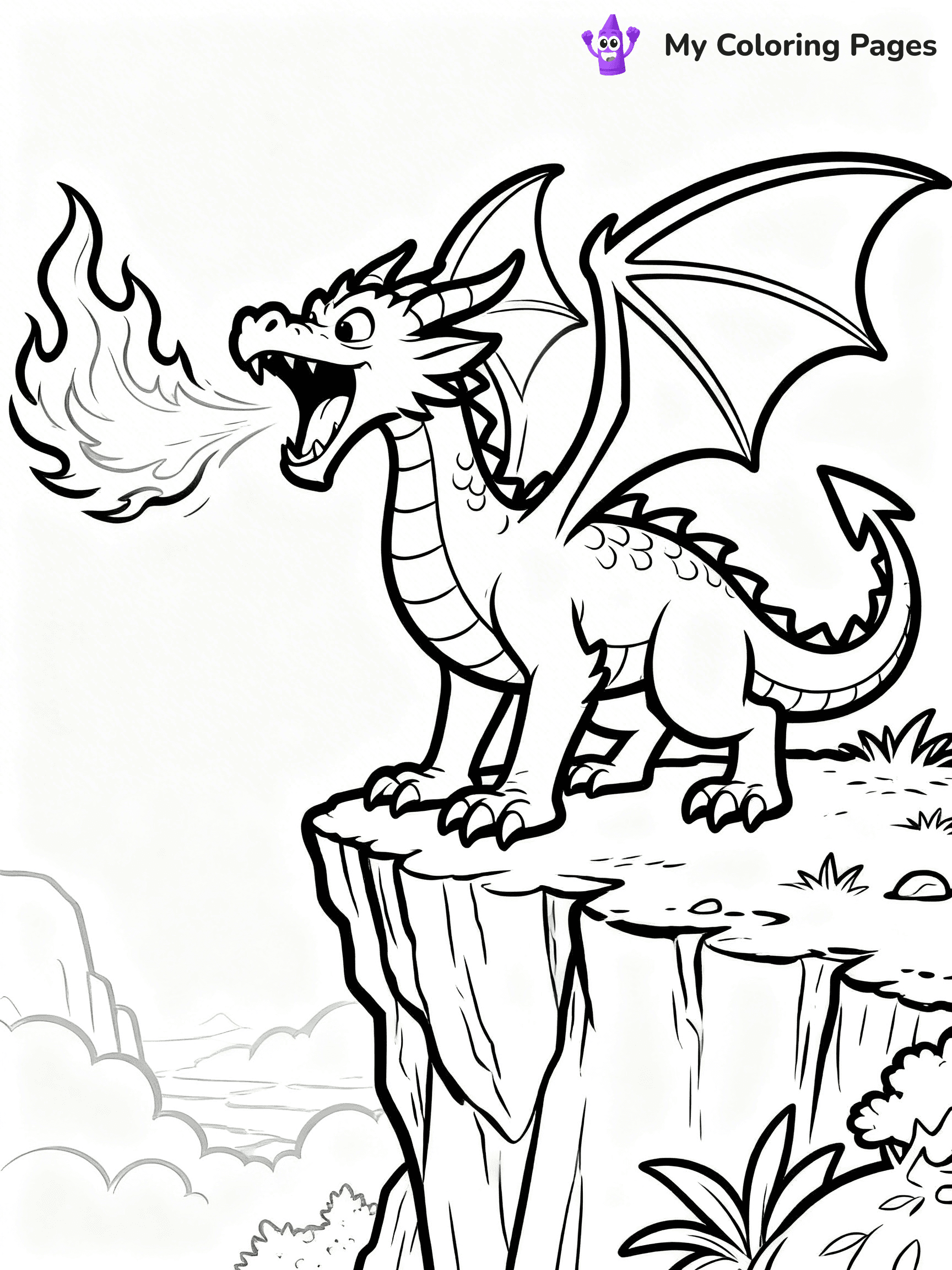 Fire Breathing Dragon Coloring Pages - 72