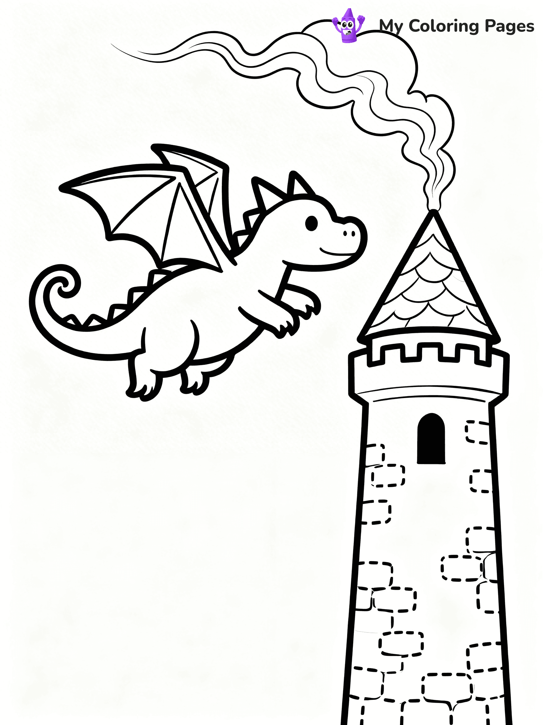 Fire Breathing Dragon Coloring Pages - 50