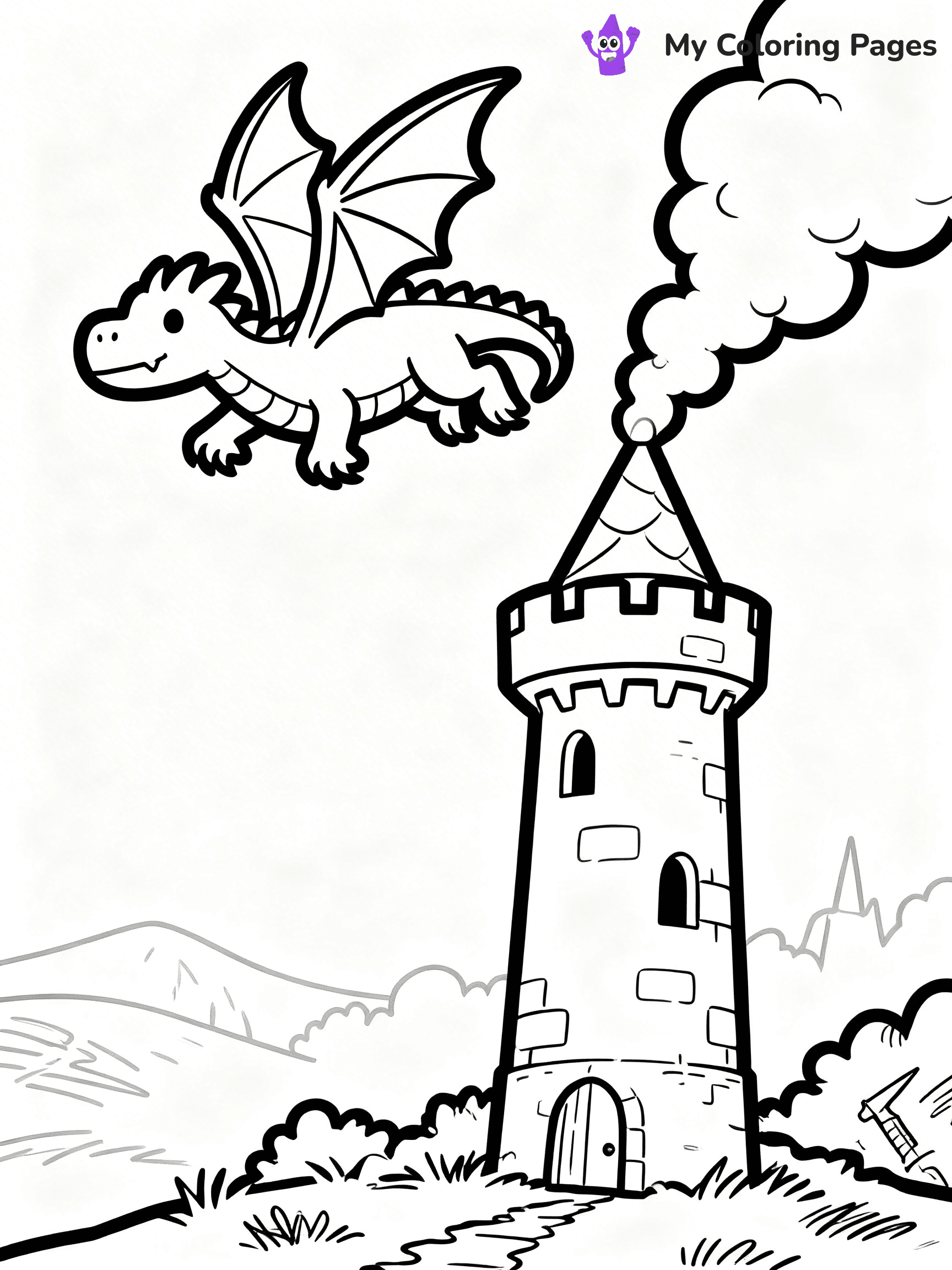 Fire Breathing Dragon Coloring Pages - 47