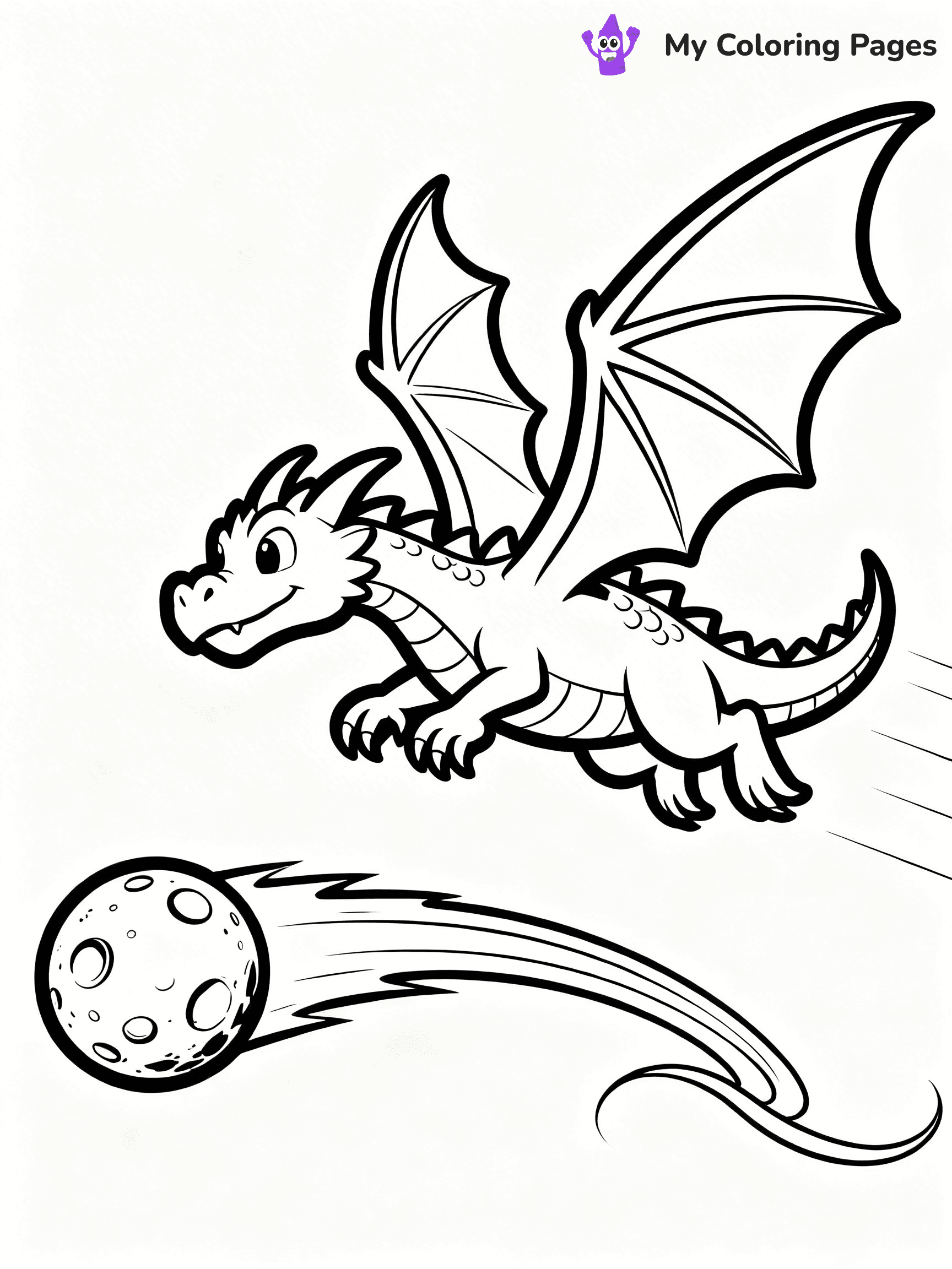 Fire Breathing Dragon Coloring Pages - 36