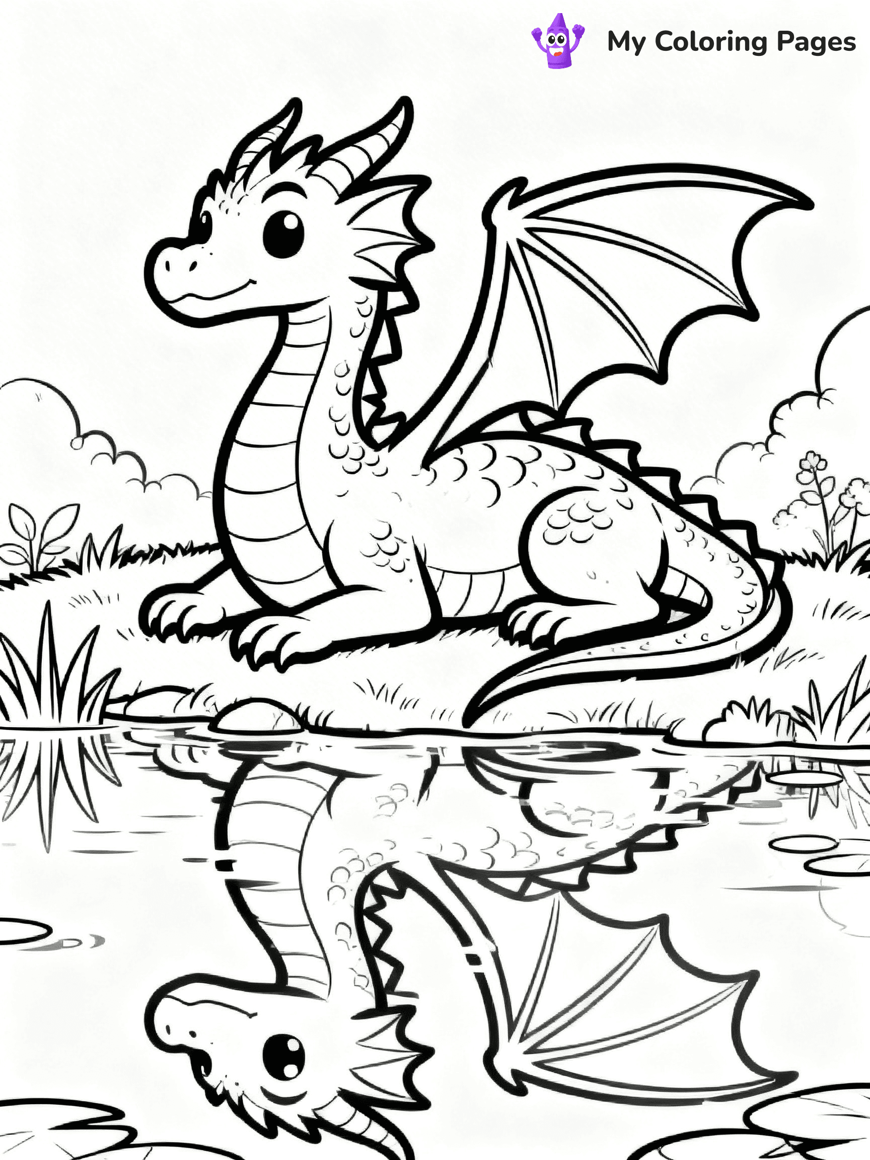 Fire Breathing Dragon Coloring Pages - 32