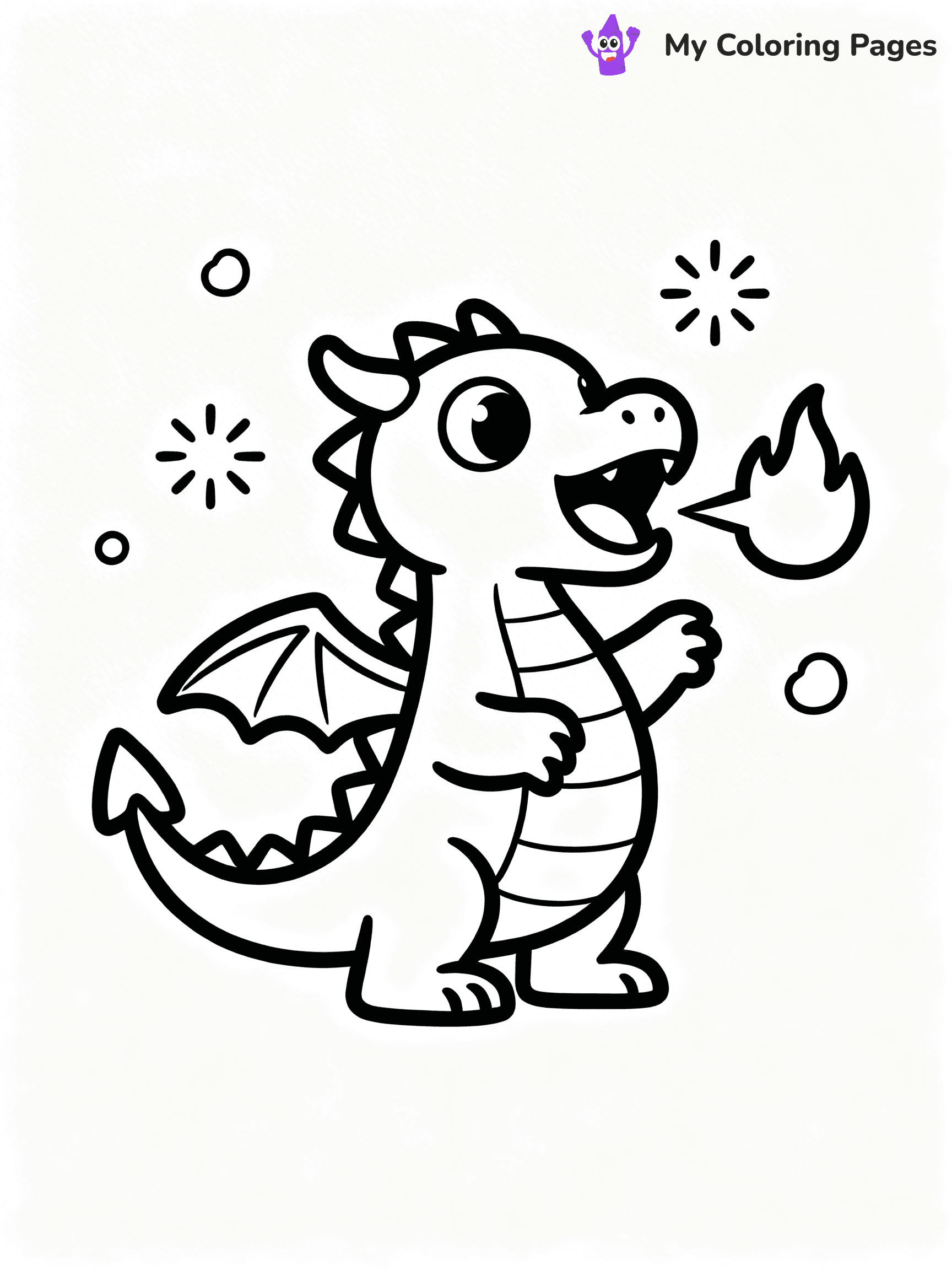 Fire Breathing Dragon Coloring Pages - 25