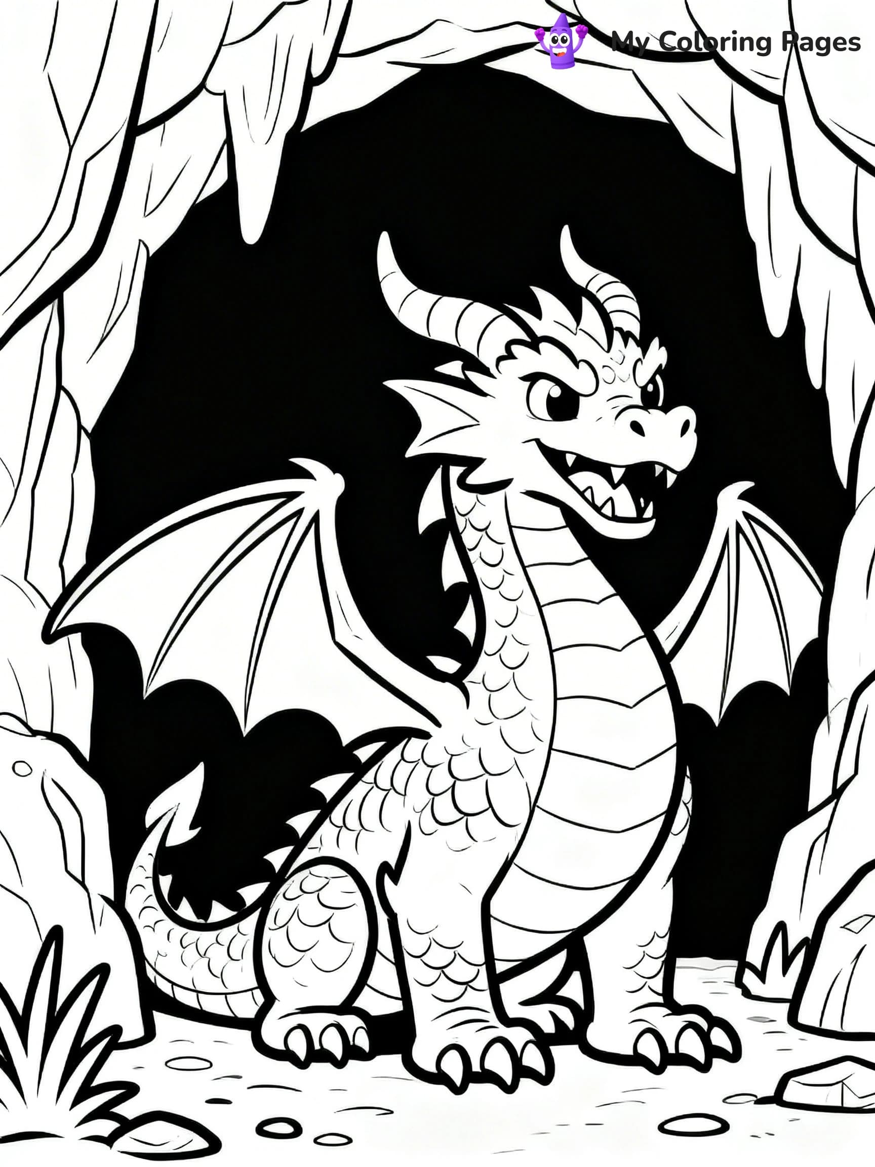 Fire Breathing Dragon Coloring Pages - 24
