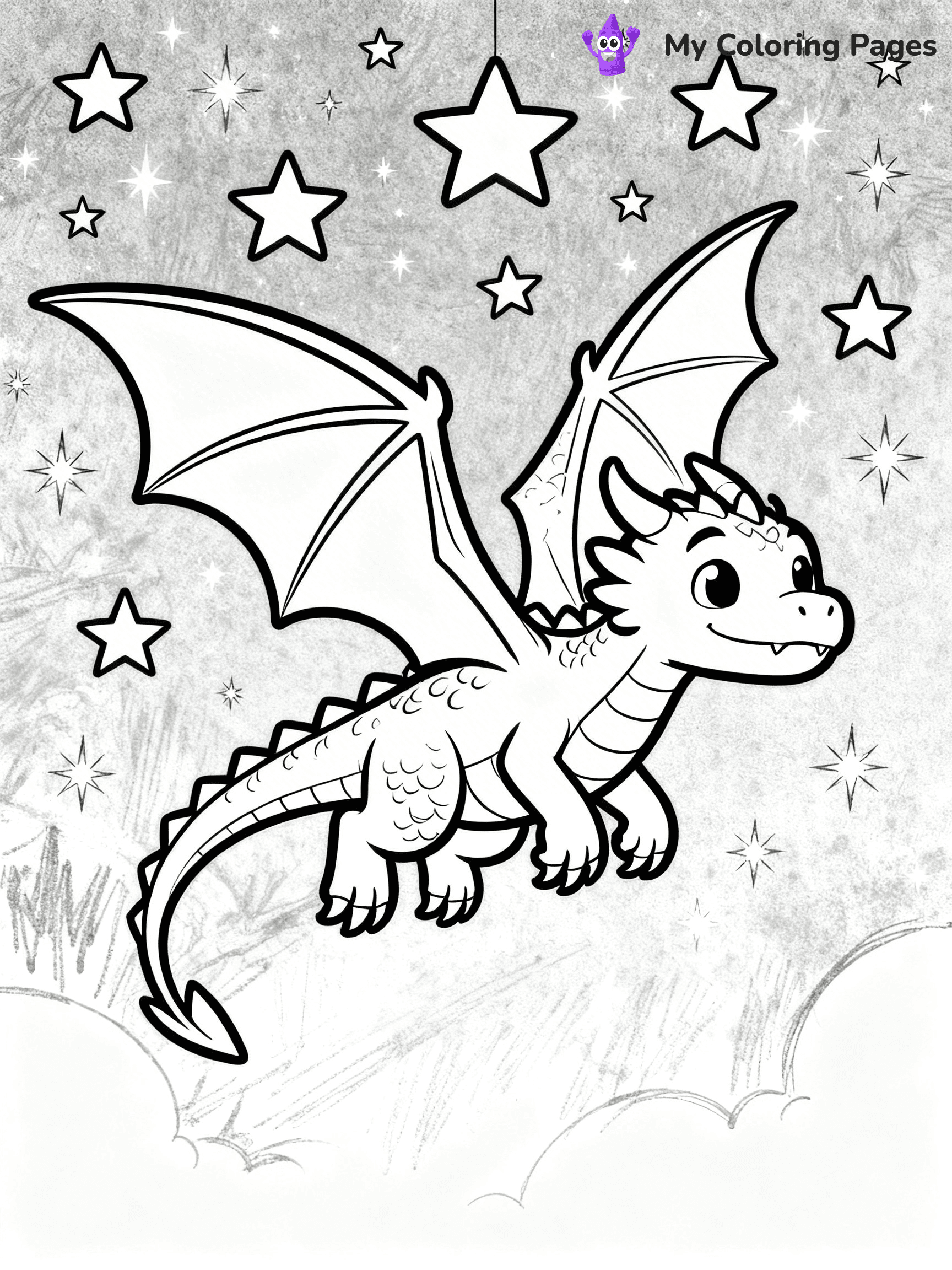 Fire Breathing Dragon Coloring Pages - 14