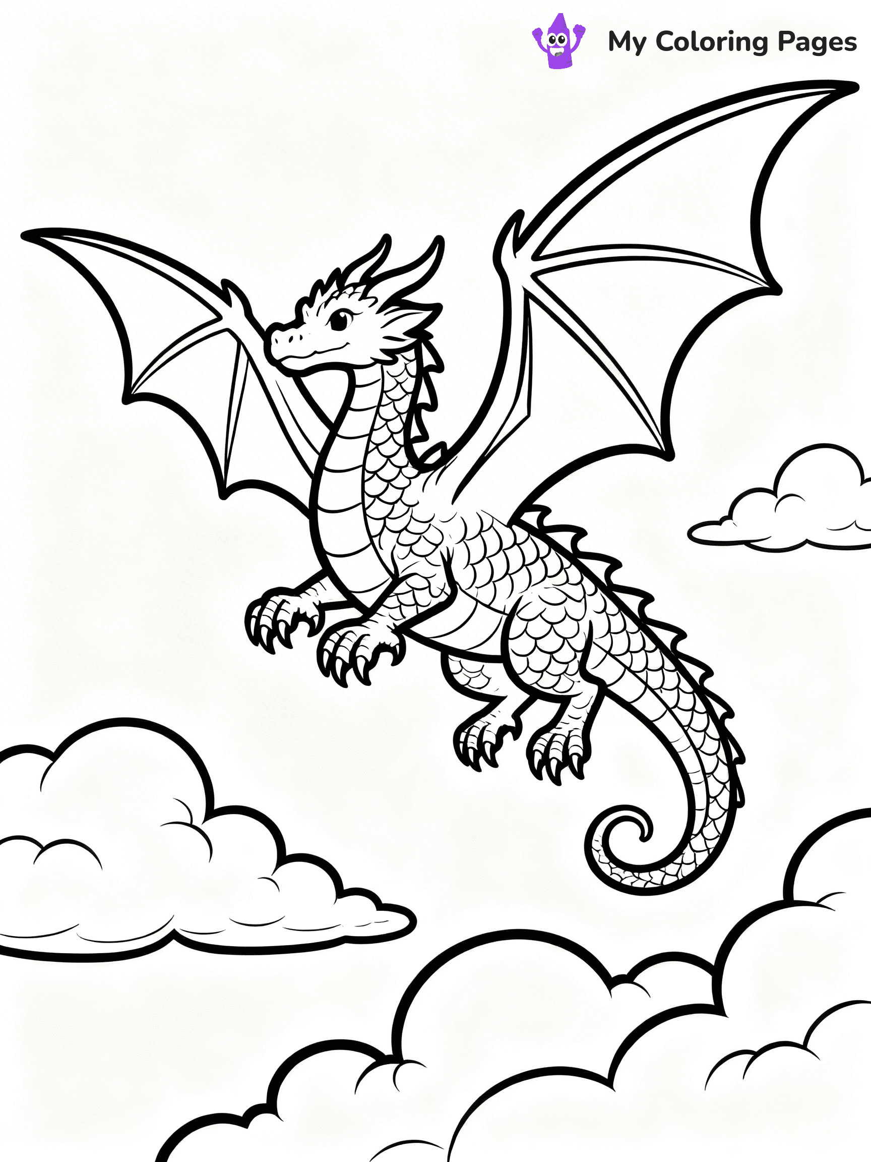 Fire Breathing Dragon Coloring Pages - 9