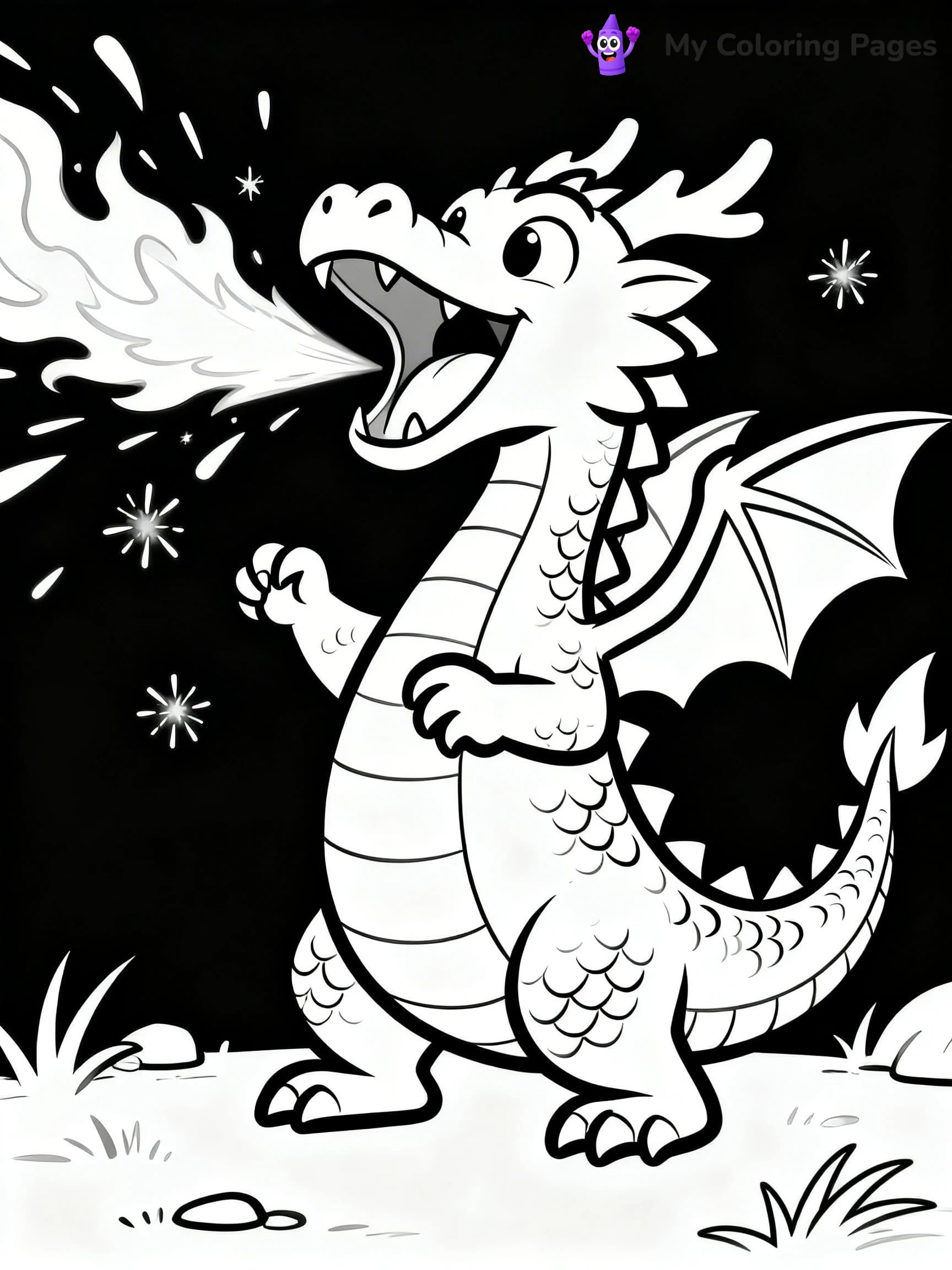 Fire Breathing Dragon Coloring Pages - 5