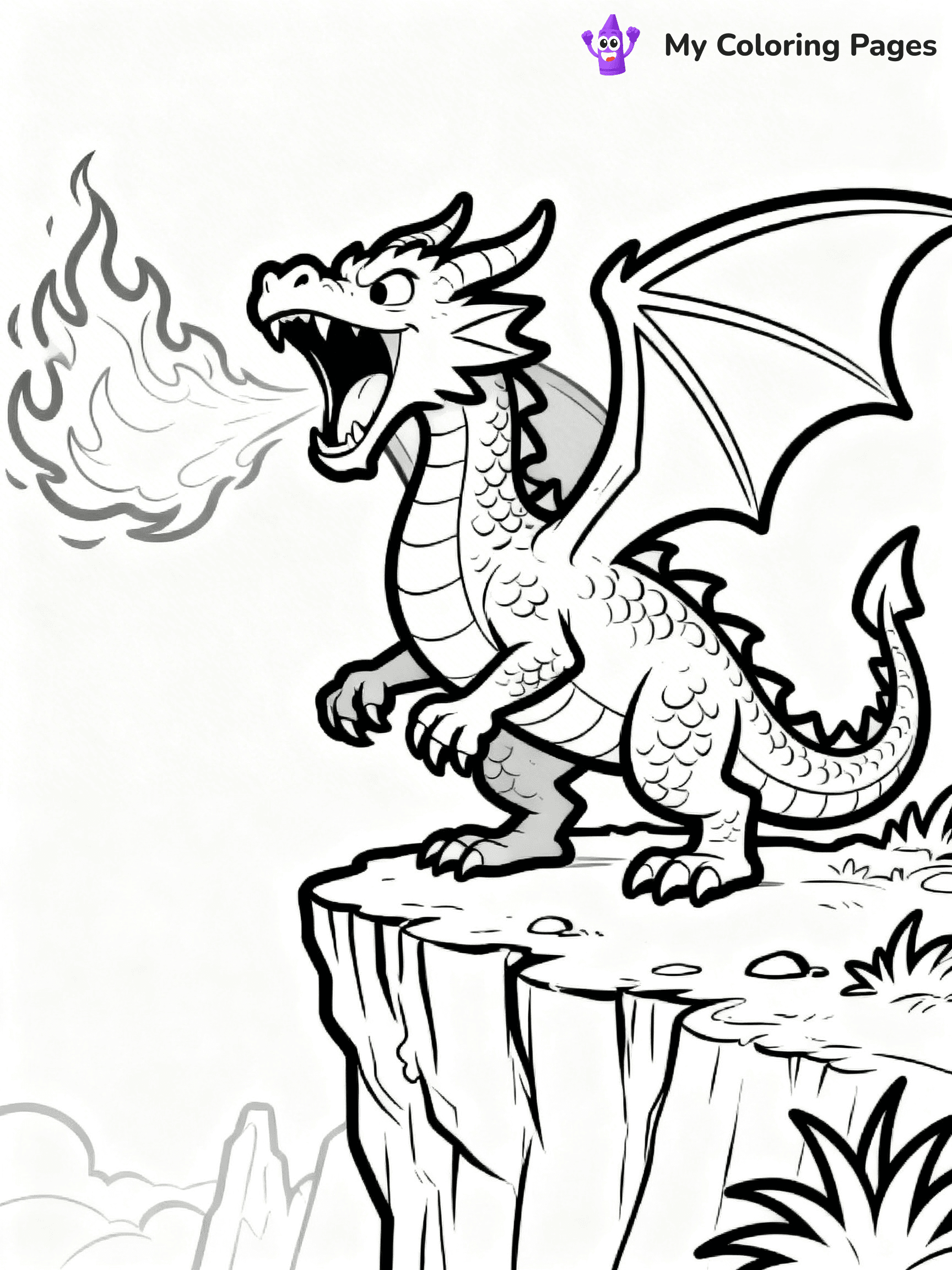 Fire Breathing Dragon Coloring Pages - 3
