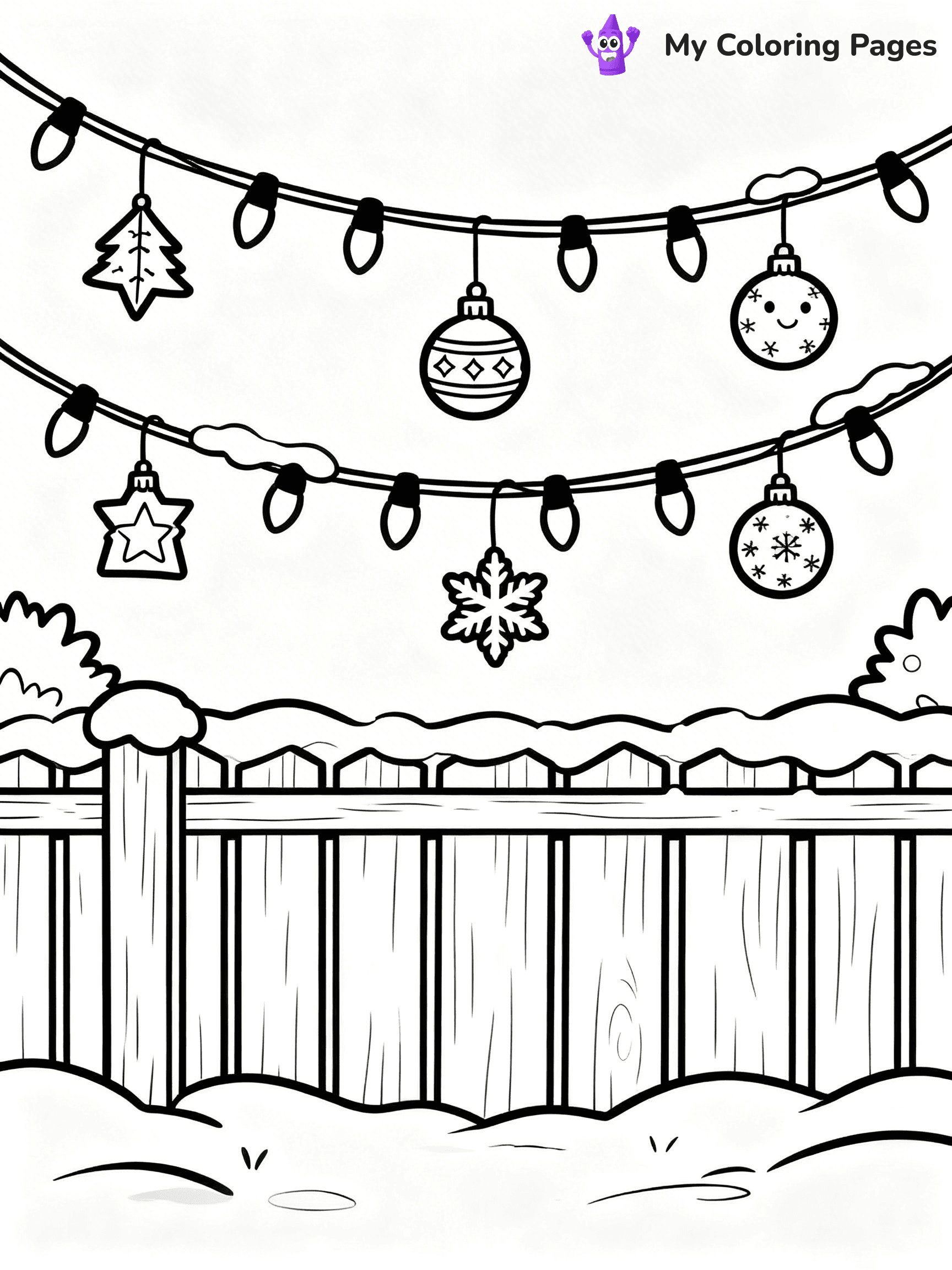 Christmas Lights Coloring Pages - 108