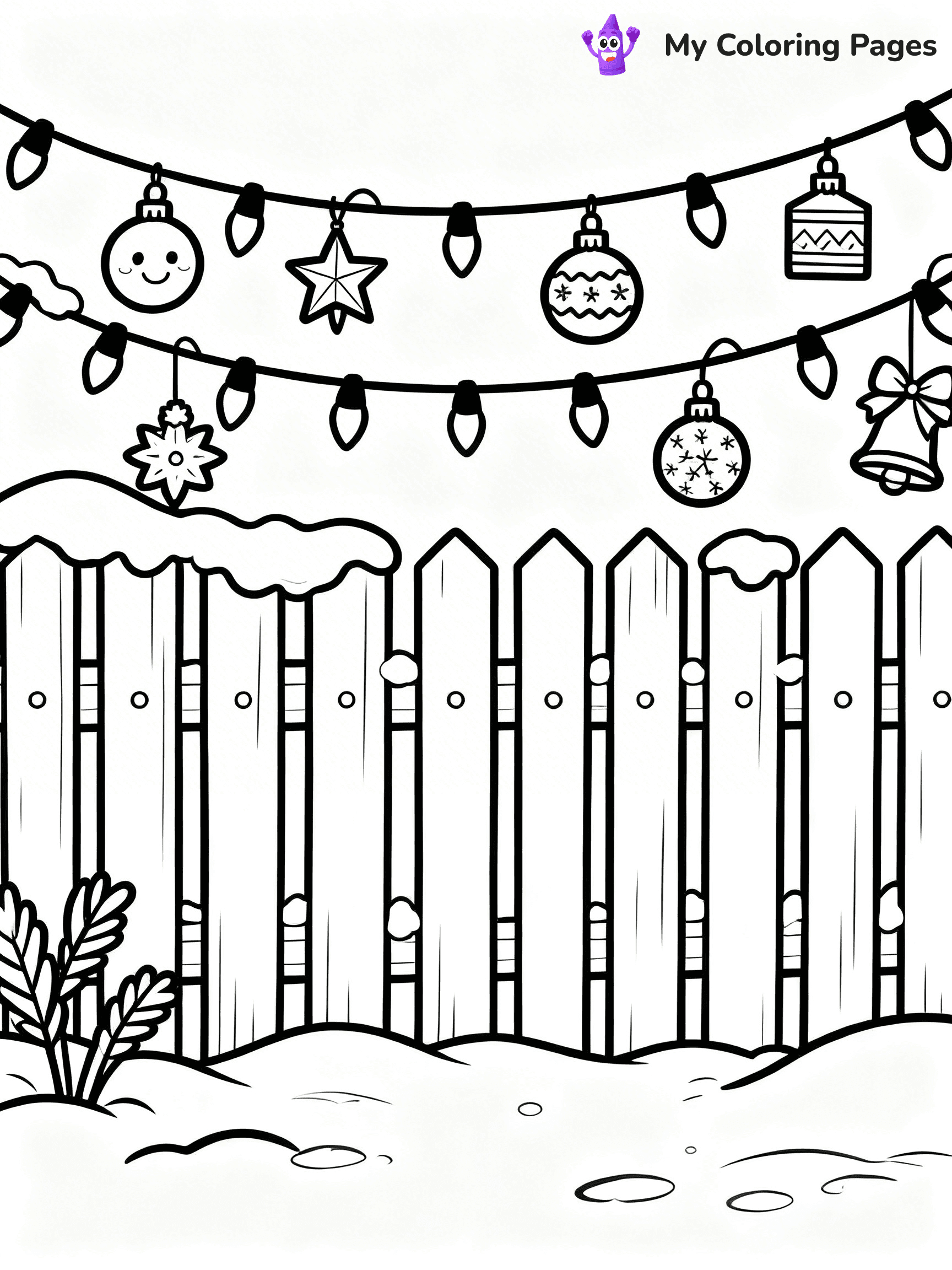 Christmas Lights Coloring Pages - 107
