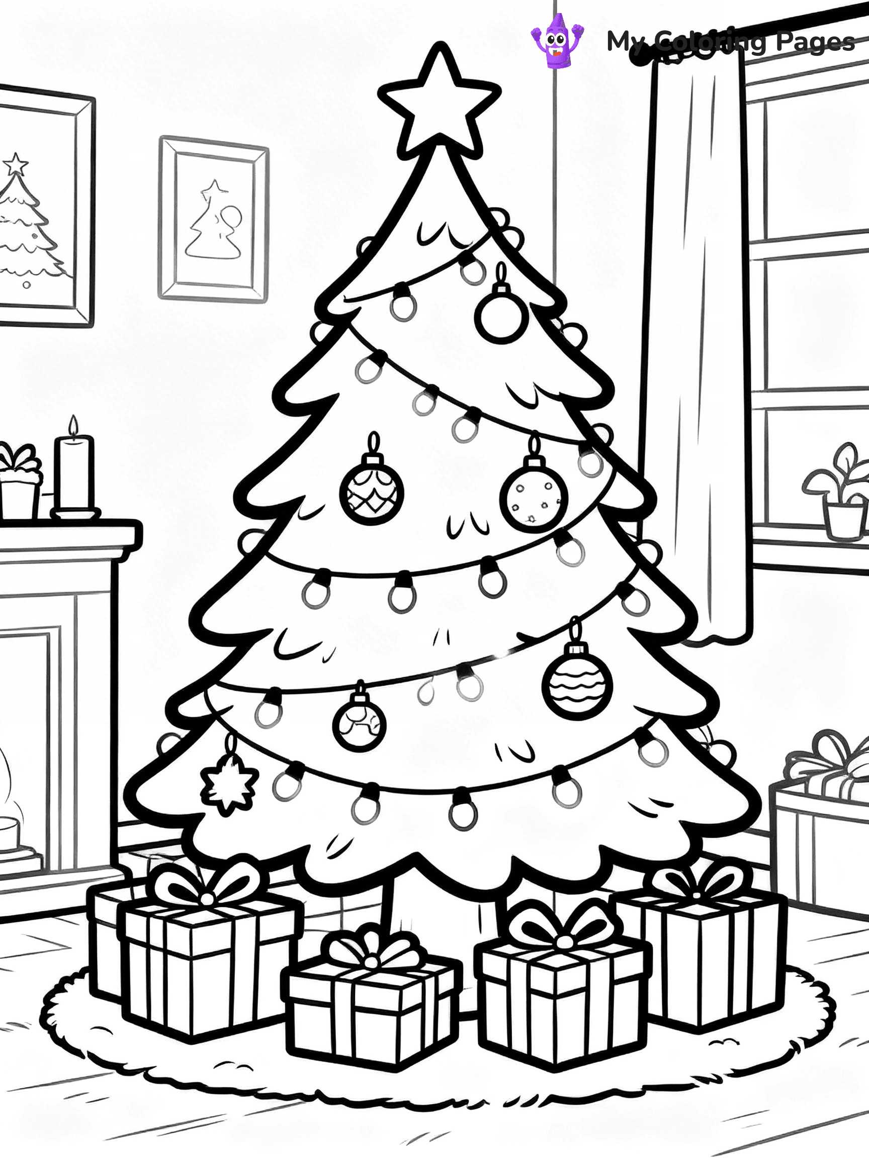 Christmas Lights Coloring Pages - 92