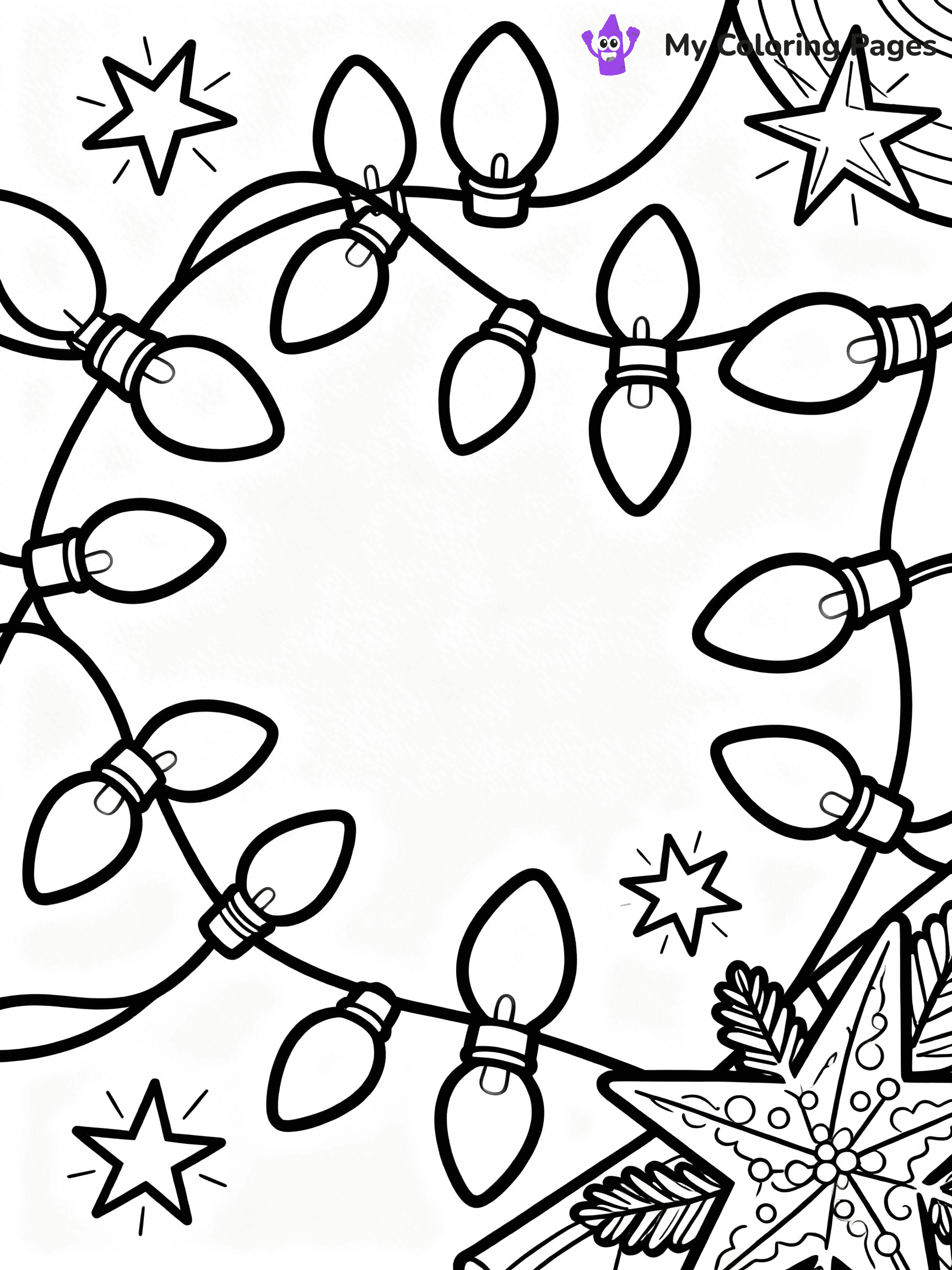 Christmas Lights Coloring Pages - 91