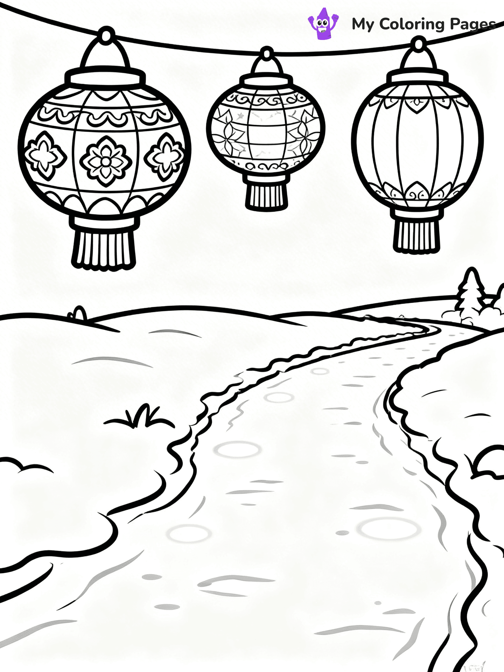 Christmas Lights Coloring Pages - 73