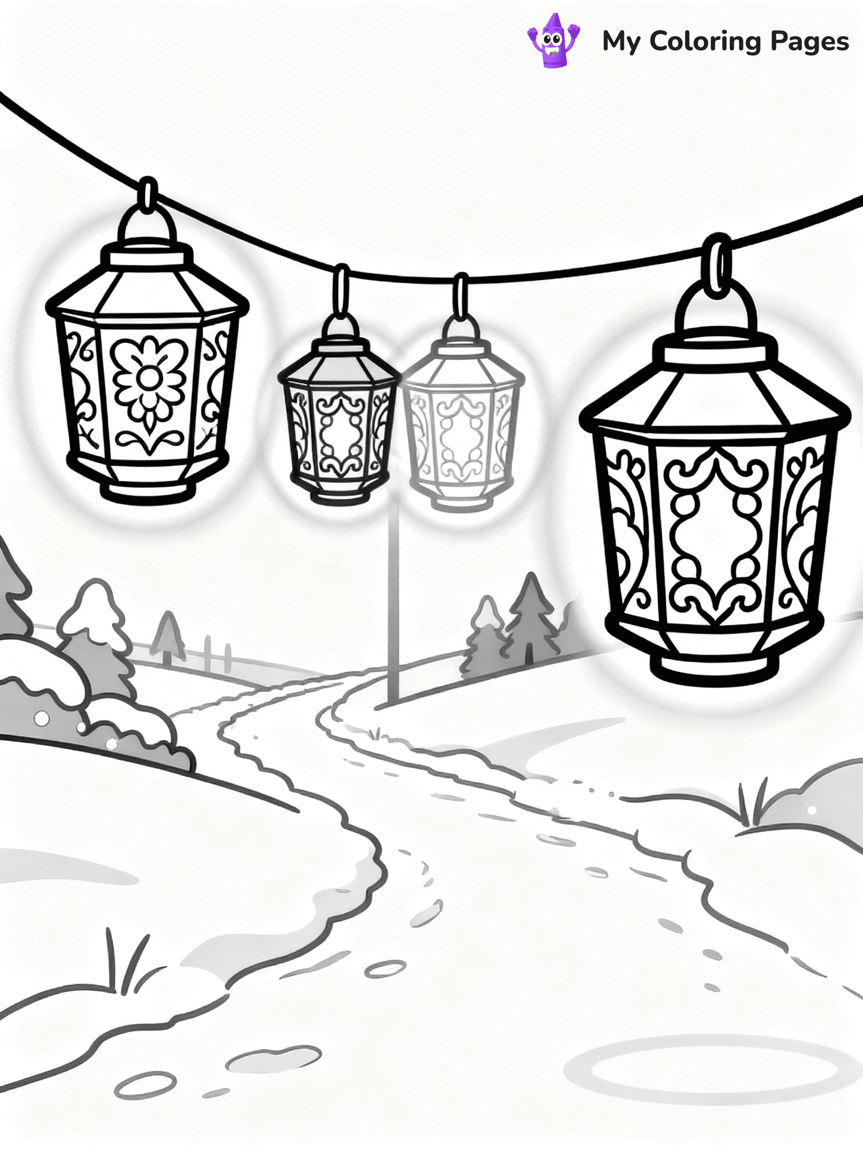 Christmas Lights Coloring Pages - 66