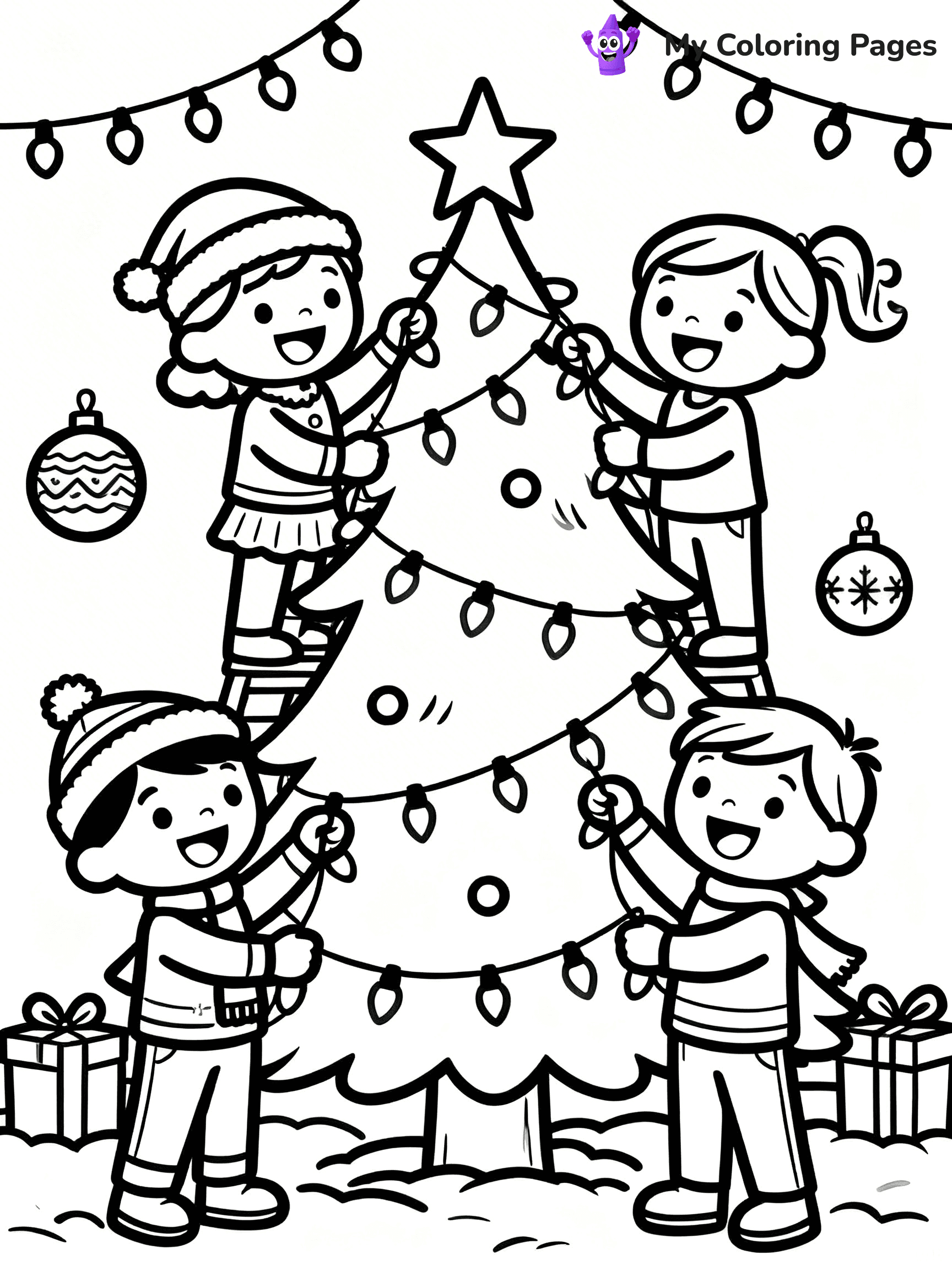 Christmas Lights Coloring Pages - 25