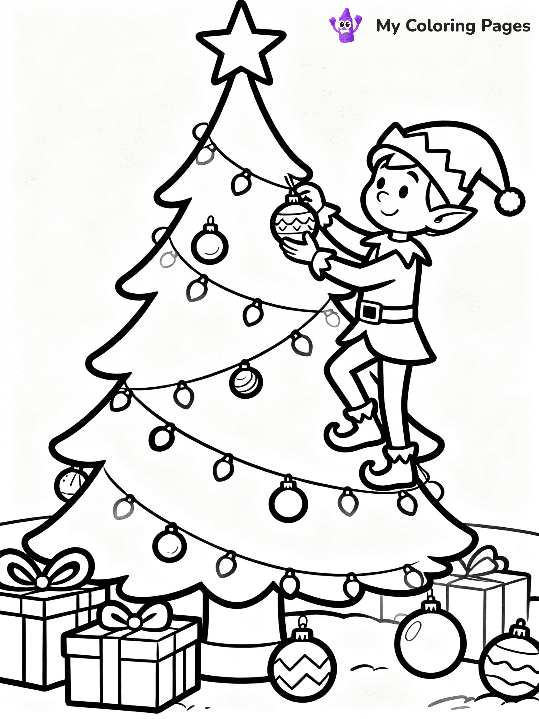 Christmas Lights Coloring Pages - 12