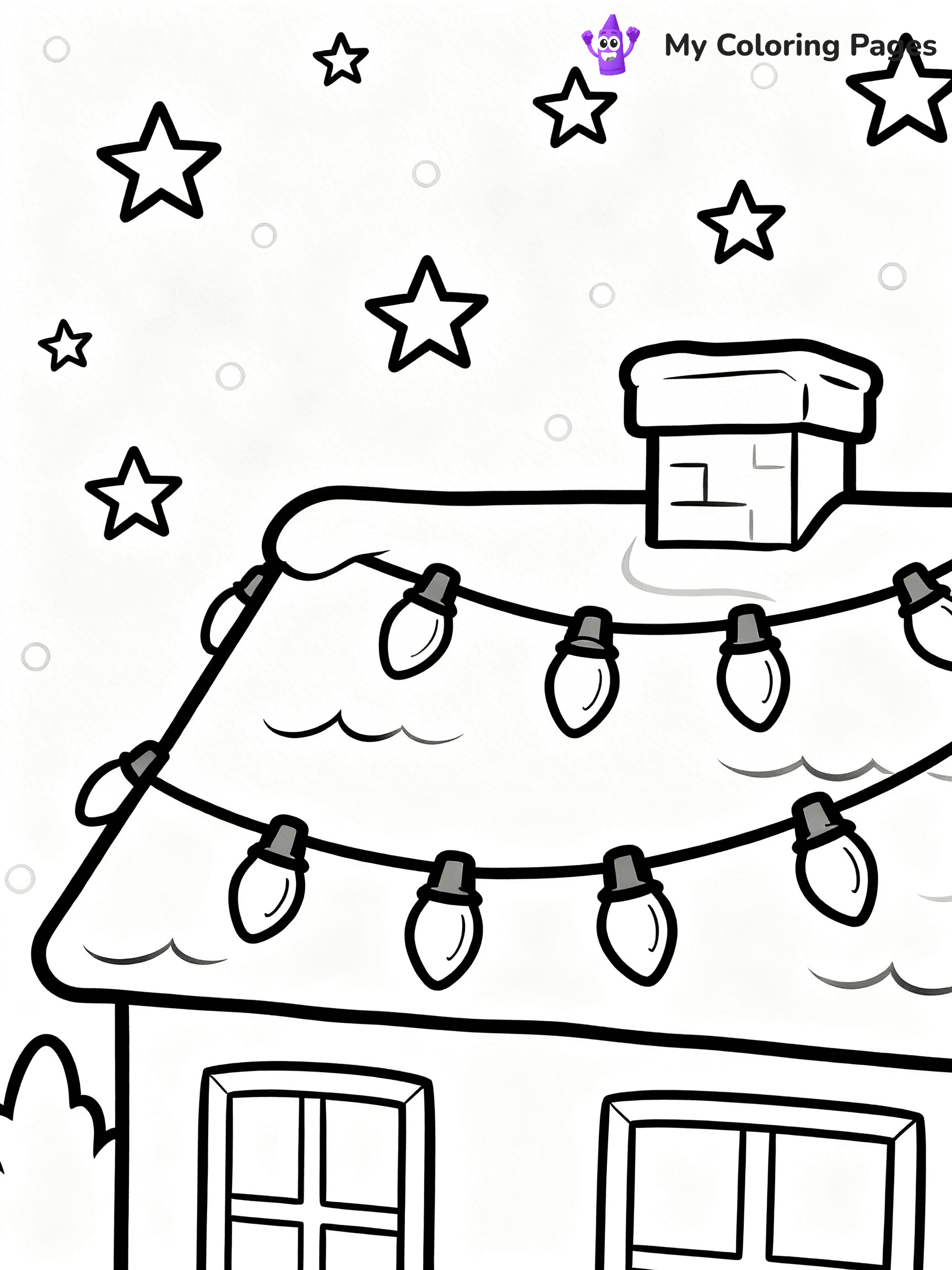 Christmas Lights Coloring Pages - 1