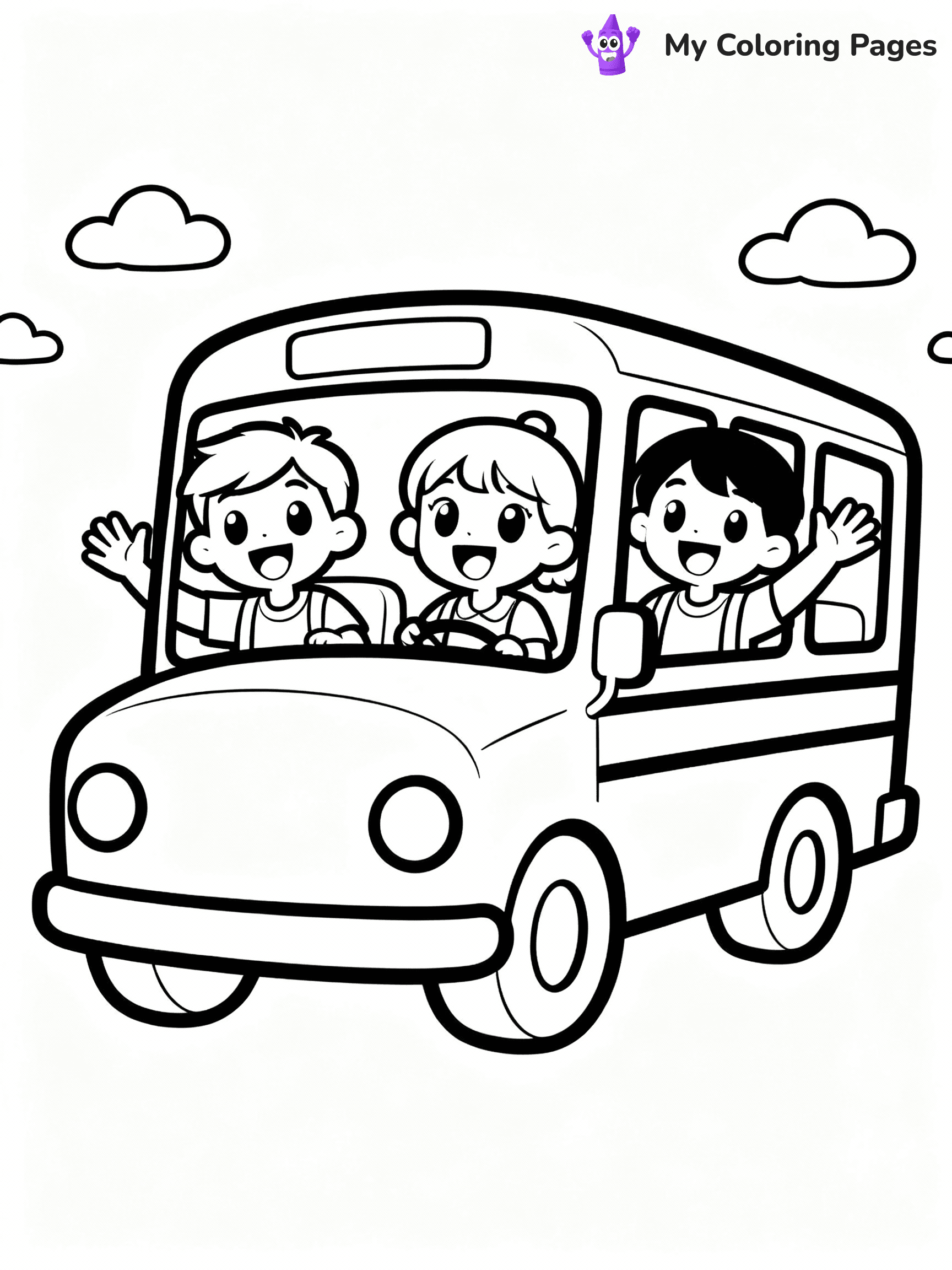 Bus Coloring Pages - 1