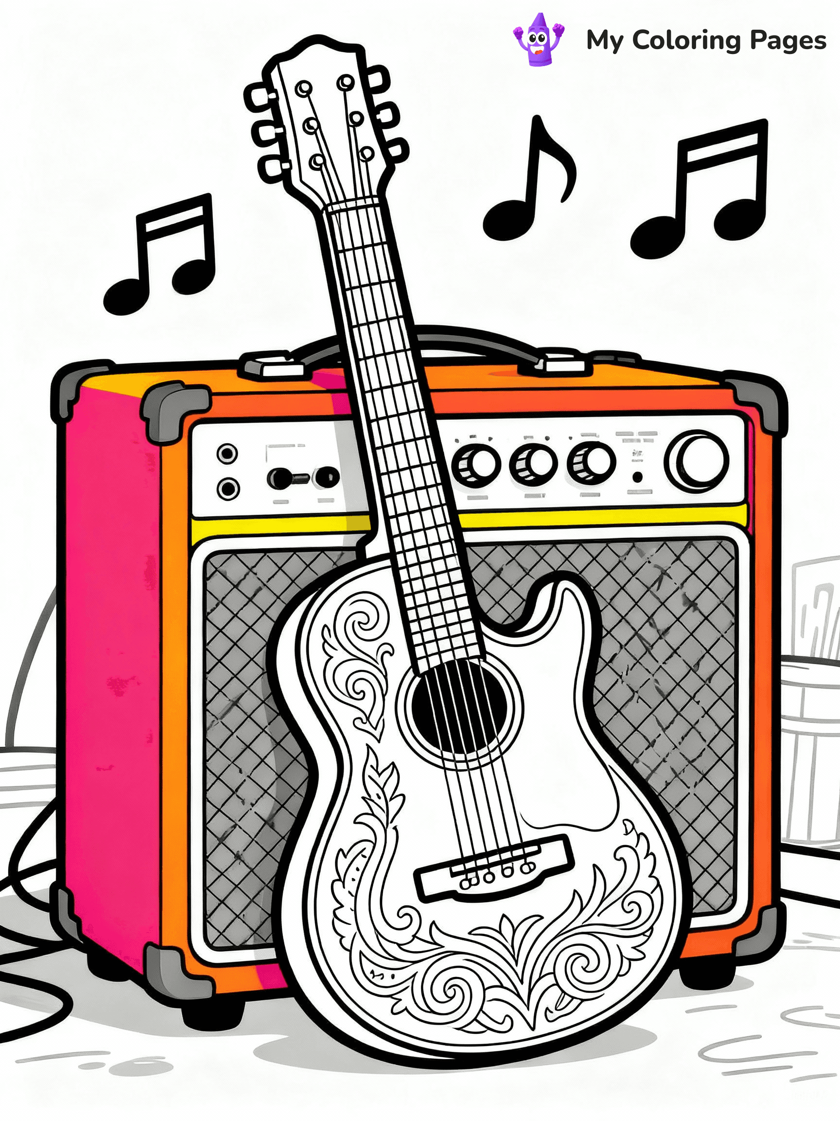 Guitar Coloring Pages - 4