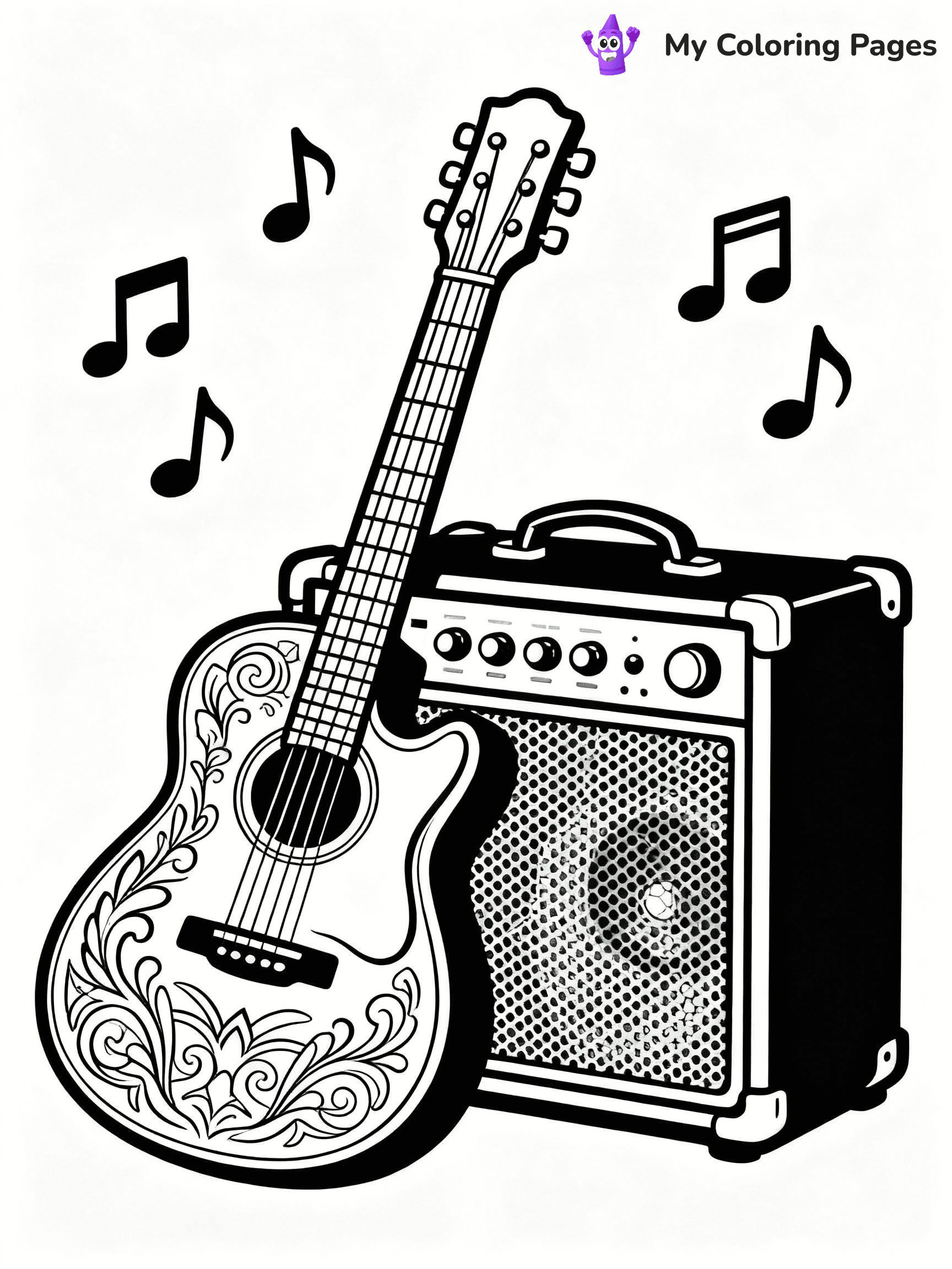 Guitar Coloring Pages - 3