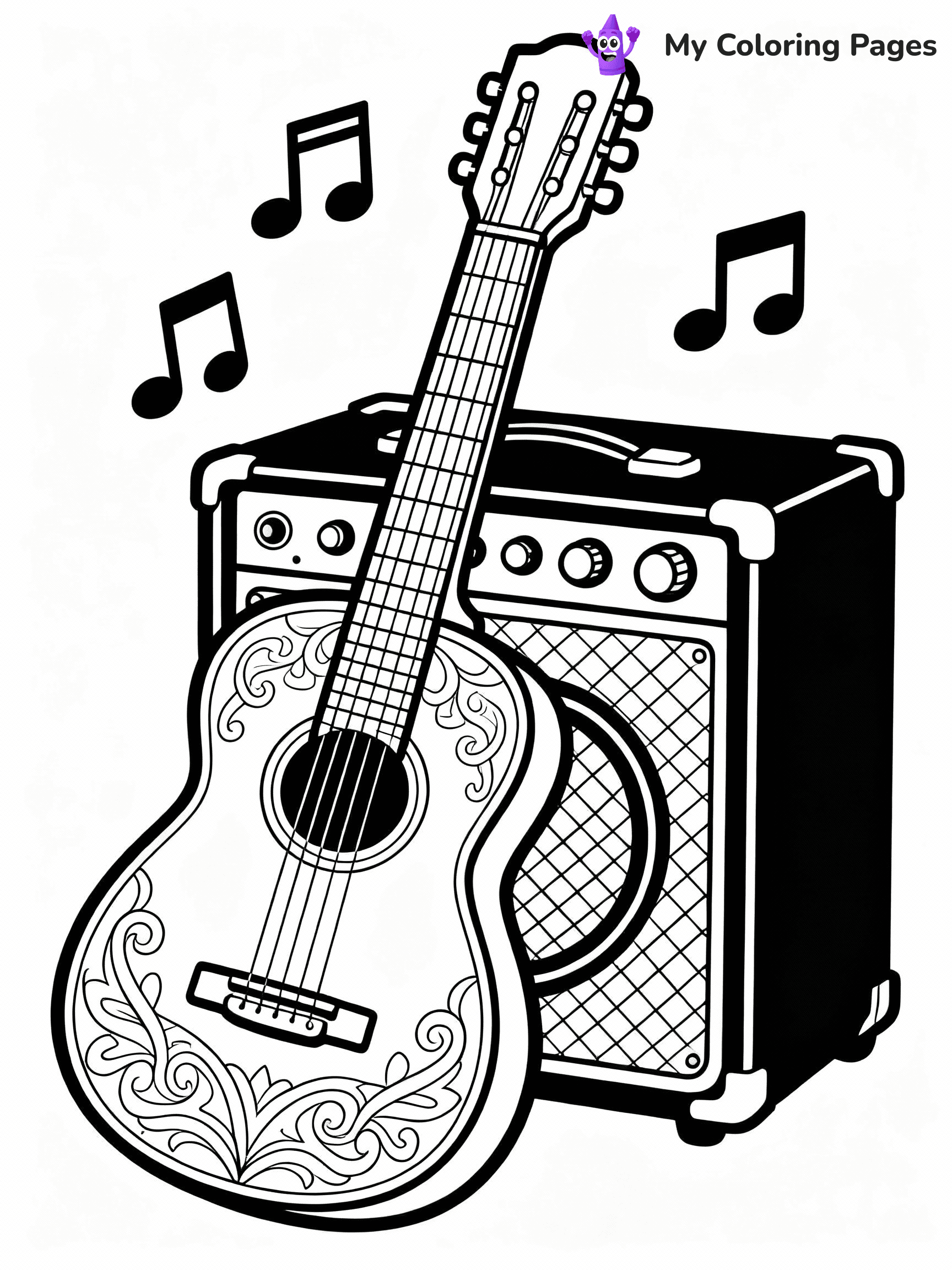 Guitar Coloring Pages - 2