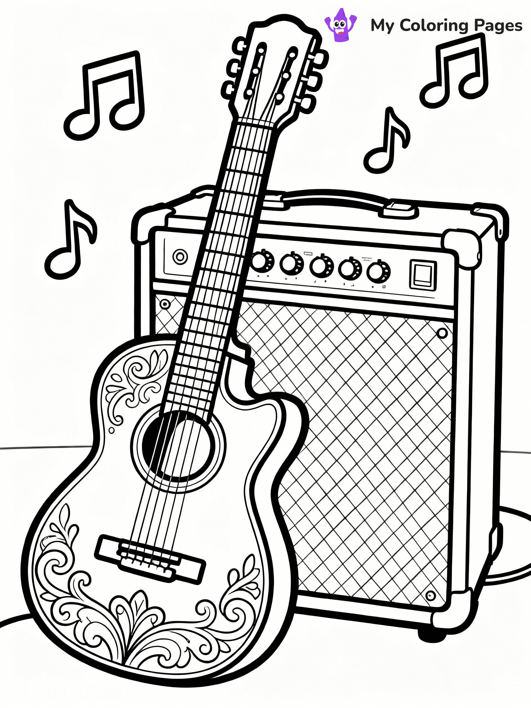 Guitar Coloring Pages - 1