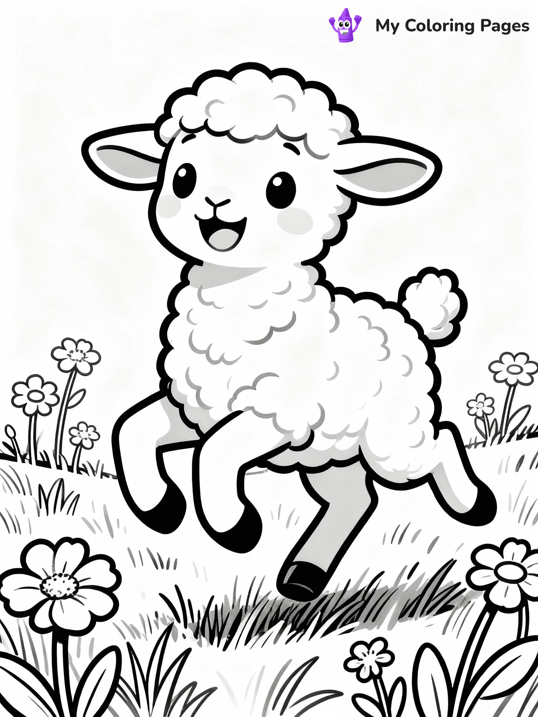 ⚠️ CRITICAL REQUIREMENT - ABSOLUTE BLACK AND WHITE ONLY ⚠️
This MUST be a BLACK AND WHITE line drawing ONLY. NO COLORS whatsoever.
- ONLY pure black lines (#000000) on pure white background (#FFFFFF)
- ABSOLUTELY NO colors, NO shading, NO gradients, NO grayscale
- If there are ANY colors in the output, the image is REJECTED
- This is a COLORING PAGE - meant to be COLORED IN by children
- The output must be UNCOLORED line art ready for coloring
⚠️ SUBJECT TO DRAW: Playful lamb frolicking in a meadow, fluffy wool texture, flowers blooming around, joyful pose
(REMEMBER: Output must be BLACK AND WHITE line art only, NOT colored!)
# COLORING PAGE: BLACK OUTLINES ONLY - WHITE BACKGROUND MANDATORY
Create a **coloring book page** using EXACTLY two values: black lines, white space.
## NON-NEGOTIABLE BINARY RULES
- **ONLY #000000 (black) and #FFFFFF (white)** - NO other values exist
- **EVERY PIXEL = BLACK OR WHITE** - no gray/shading/antialiasing
- **WHITE BACKGROUND MANDATORY** - entire canvas stays white
- **ALL SHAPES HOLLOW** - everything is empty outlines waiting to be colored
- **FORBIDDEN:** fills, shading, gradients, patterns, textures, colors
- **NO SOLID REGIONS** - if it's not a thin line, it's wrong
## Universal Line Standards
- Black outlines ONLY - thin, uniform weight
- Every shape completely empty inside
- Closed contours suitable for coloring
- Simple flat illustration - zero depth/3D/realism
- **Style:** Whimsical Doodle Art Alley - rounded, friendly outlines (unless specified)
## Everything = Outline Only
- Characters/animals: hollow shapes
- Objects/clothing: empty contours
- Backgrounds/scenery: line work only
- Natural elements: outlined forms
- Dark/night areas: don't exist (use outlined symbols)
- Textures/patterns: convert to simple lines
## The Test
Can a child color EVERY white space with crayons? If any area is pre-filled/shaded/gray or colored in, it FAILS. Every shape must be waiting to receive color.
**FINAL OUTPUT**: Binary coloring page. Black lines define shapes. White spaces ready for coloring. Nothing else exists. No exceptions. Print-ready.
⚠️ FINAL REMINDER: Draw the subject "Playful lamb frolicking in a meadow, fluffy wool texture, flowers blooming around, joyful pose" as BLACK AND WHITE line art. Zero colors in output.