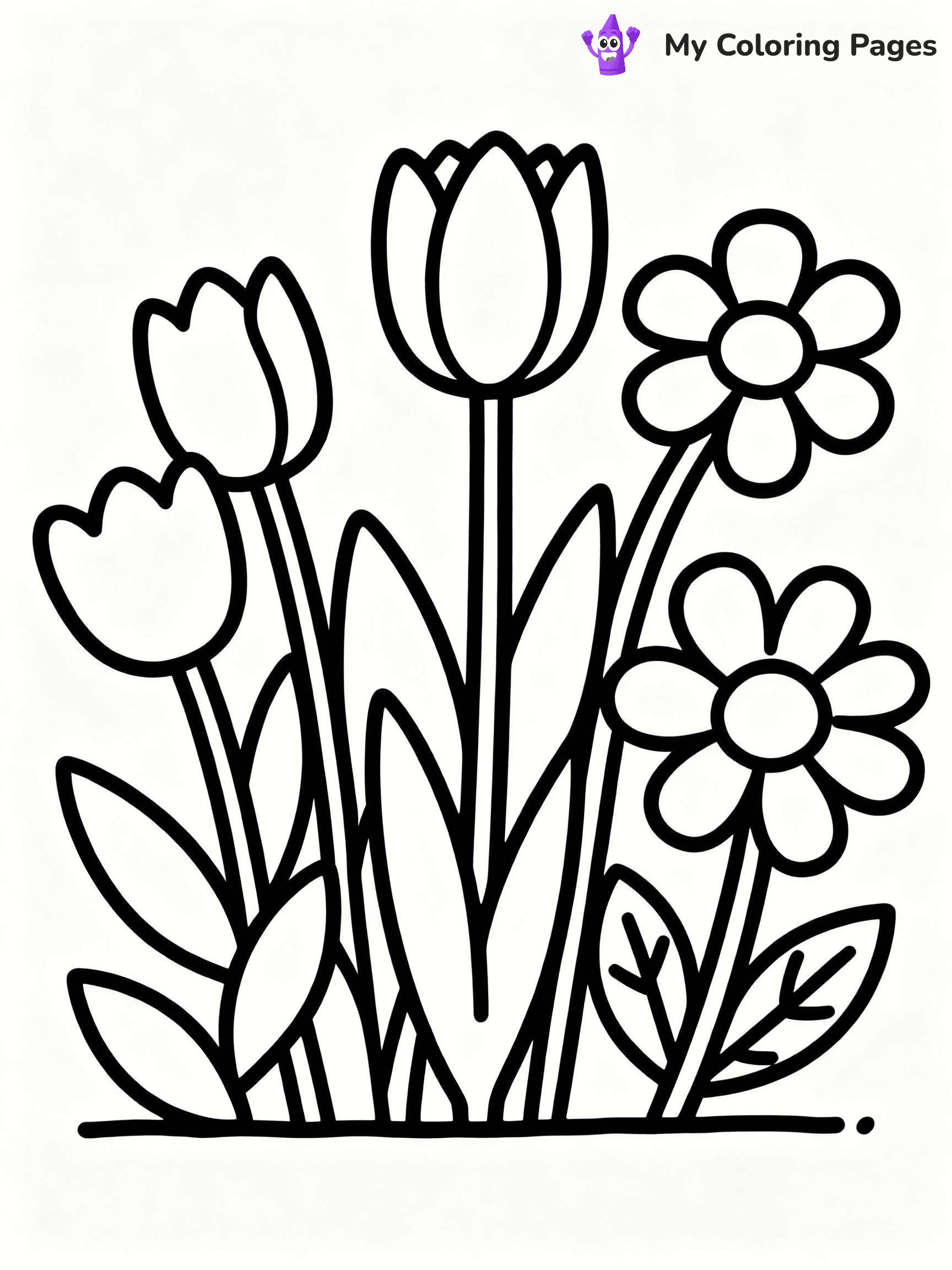 ⚠️ CRITICAL REQUIREMENT - ABSOLUTE BLACK AND WHITE ONLY ⚠️
This MUST be a BLACK AND WHITE line drawing ONLY. NO COLORS whatsoever.
- ONLY pure black lines (#000000) on pure white background (#FFFFFF)
- ABSOLUTELY NO colors, NO shading, NO gradients, NO grayscale
- If there are ANY colors in the output, the image is REJECTED
- This is a COLORING PAGE - meant to be COLORED IN by children
- The output must be UNCOLORED line art ready for coloring
⚠️ SUBJECT TO DRAW: spring flowers, tulips and daisies, outlined in a whimsical style, leaves detailed
(REMEMBER: Output must be BLACK AND WHITE line art only, NOT colored!)
# COLORING PAGE: BLACK OUTLINES ONLY - WHITE BACKGROUND MANDATORY
Create a **coloring book page** using EXACTLY two values: black lines, white space.
## NON-NEGOTIABLE BINARY RULES
- **ONLY #000000 (black) and #FFFFFF (white)** - NO other values exist
- **EVERY PIXEL = BLACK OR WHITE** - no gray/shading/antialiasing
- **WHITE BACKGROUND MANDATORY** - entire canvas stays white
- **ALL SHAPES HOLLOW** - everything is empty outlines waiting to be colored
- **FORBIDDEN:** fills, shading, gradients, patterns, textures, colors
- **NO SOLID REGIONS** - if it's not a thin line, it's wrong
## Universal Line Standards
- Black outlines ONLY - thin, uniform weight
- Every shape completely empty inside
- Closed contours suitable for coloring
- Simple flat illustration - zero depth/3D/realism
- **Style:** Whimsical Doodle Art Alley - rounded, friendly outlines (unless specified)
## Everything = Outline Only
- Characters/animals: hollow shapes
- Objects/clothing: empty contours
- Backgrounds/scenery: line work only
- Natural elements: outlined forms
- Dark/night areas: don't exist (use outlined symbols)
- Textures/patterns: convert to simple lines
## The Test
Can a child color EVERY white space with crayons? If any area is pre-filled/shaded/gray or colored in, it FAILS. Every shape must be waiting to receive color.
**FINAL OUTPUT**: Binary coloring page. Black lines define shapes. White spaces ready for coloring. Nothing else exists. No exceptions. Print-ready.
⚠️ FINAL REMINDER: Draw the subject "spring flowers, tulips and daisies, outlined in a whimsical style, leaves detailed" as BLACK AND WHITE line art. Zero colors in output.