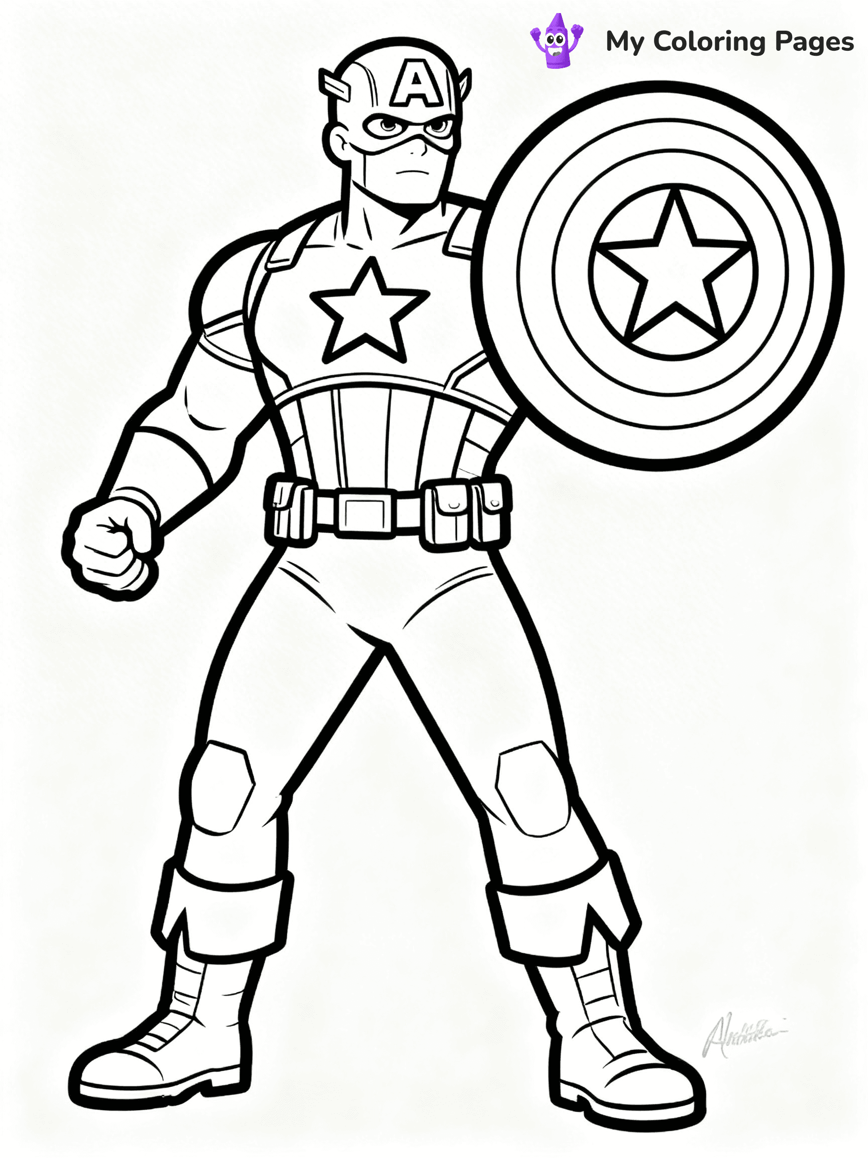 Easy Avengers Coloring Pages - 12