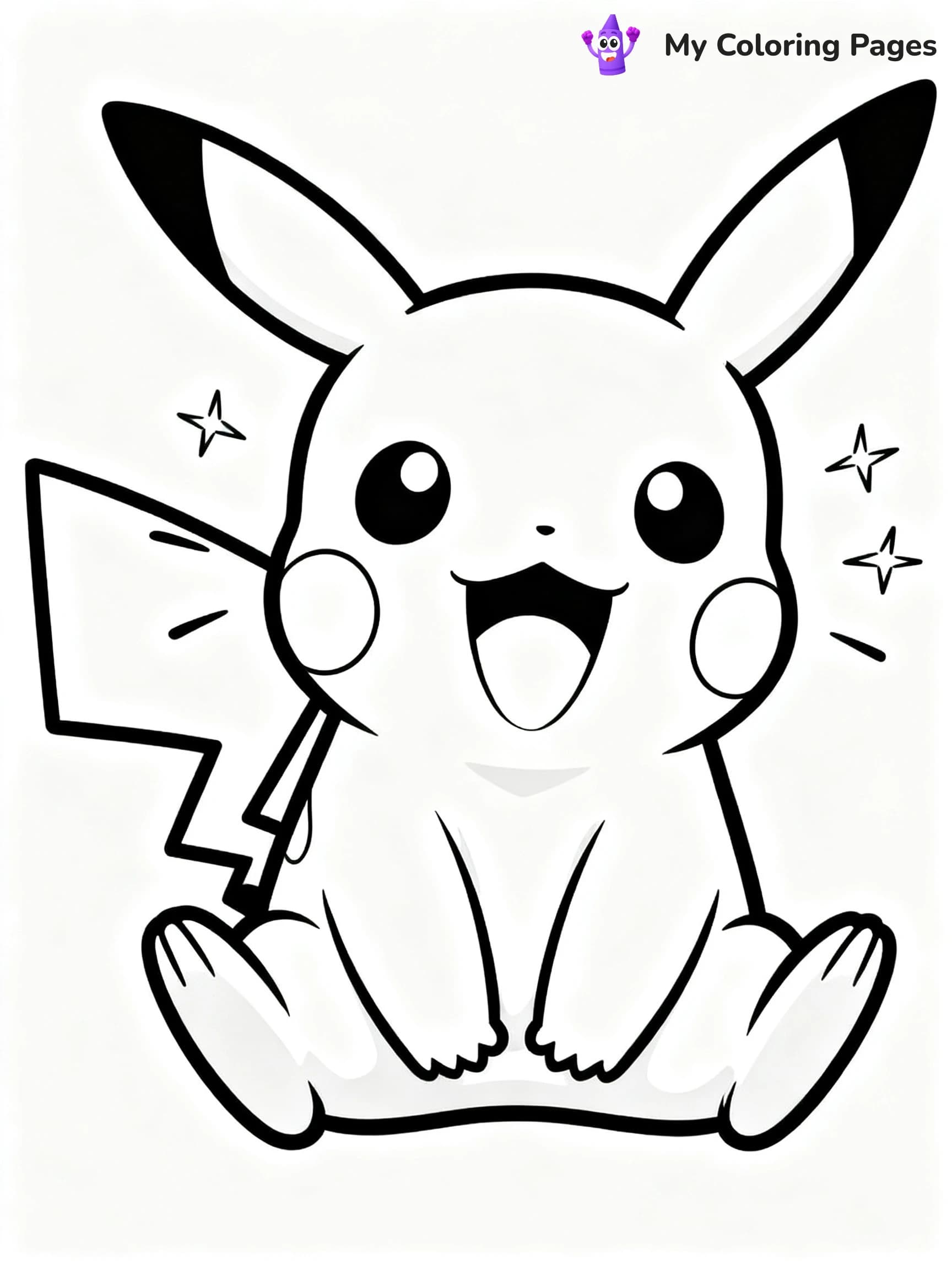Pikachu Face Coloring Pages - 18