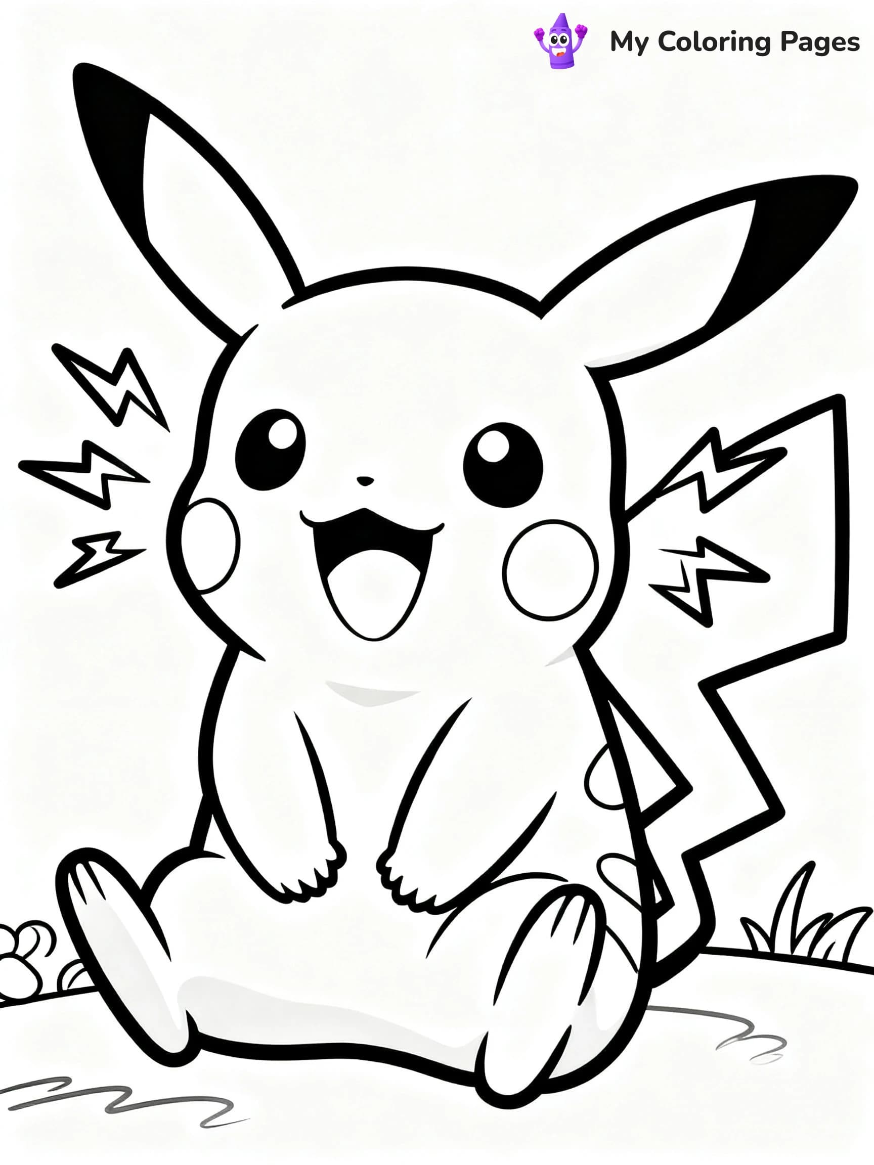 Pikachu Face Coloring Pages - 15