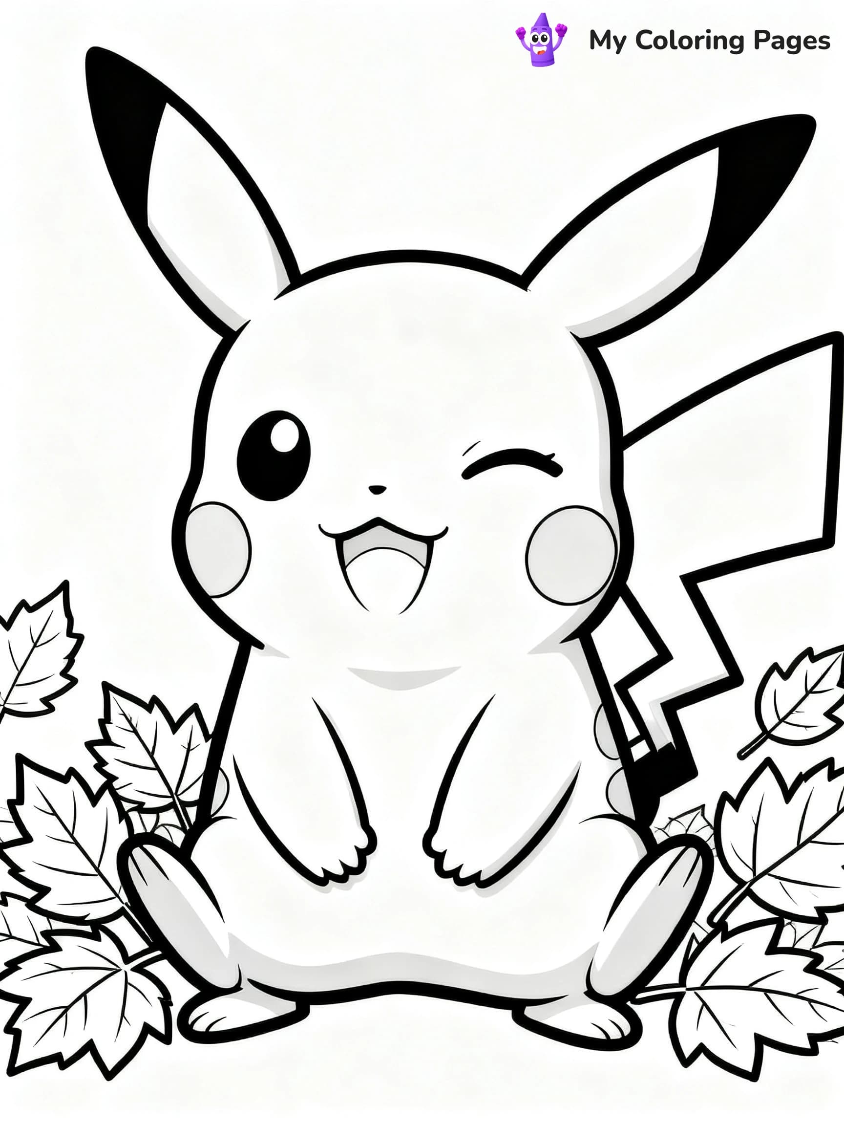Pikachu Face Coloring Pages - 12