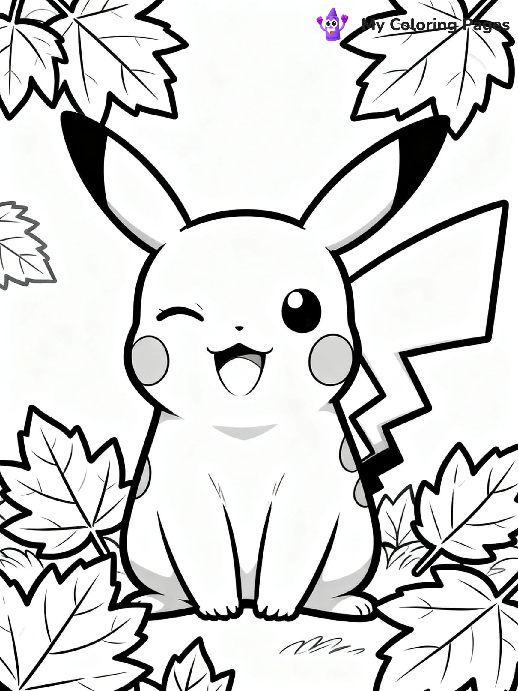 Pikachu Face Coloring Pages - 9
