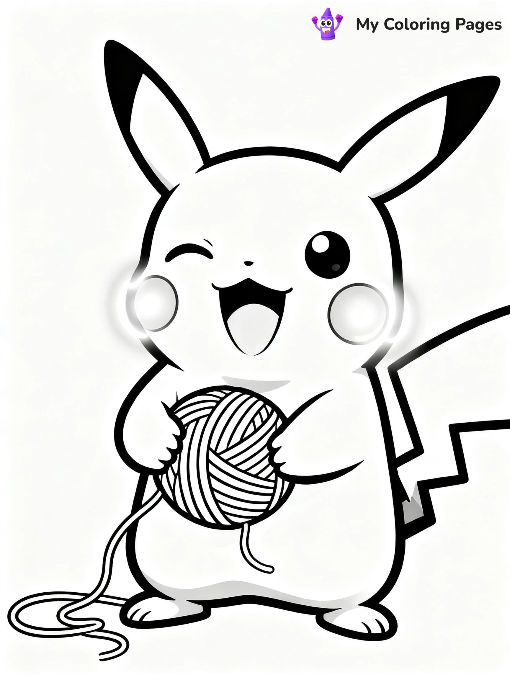 Pikachu Face Coloring Pages - 6