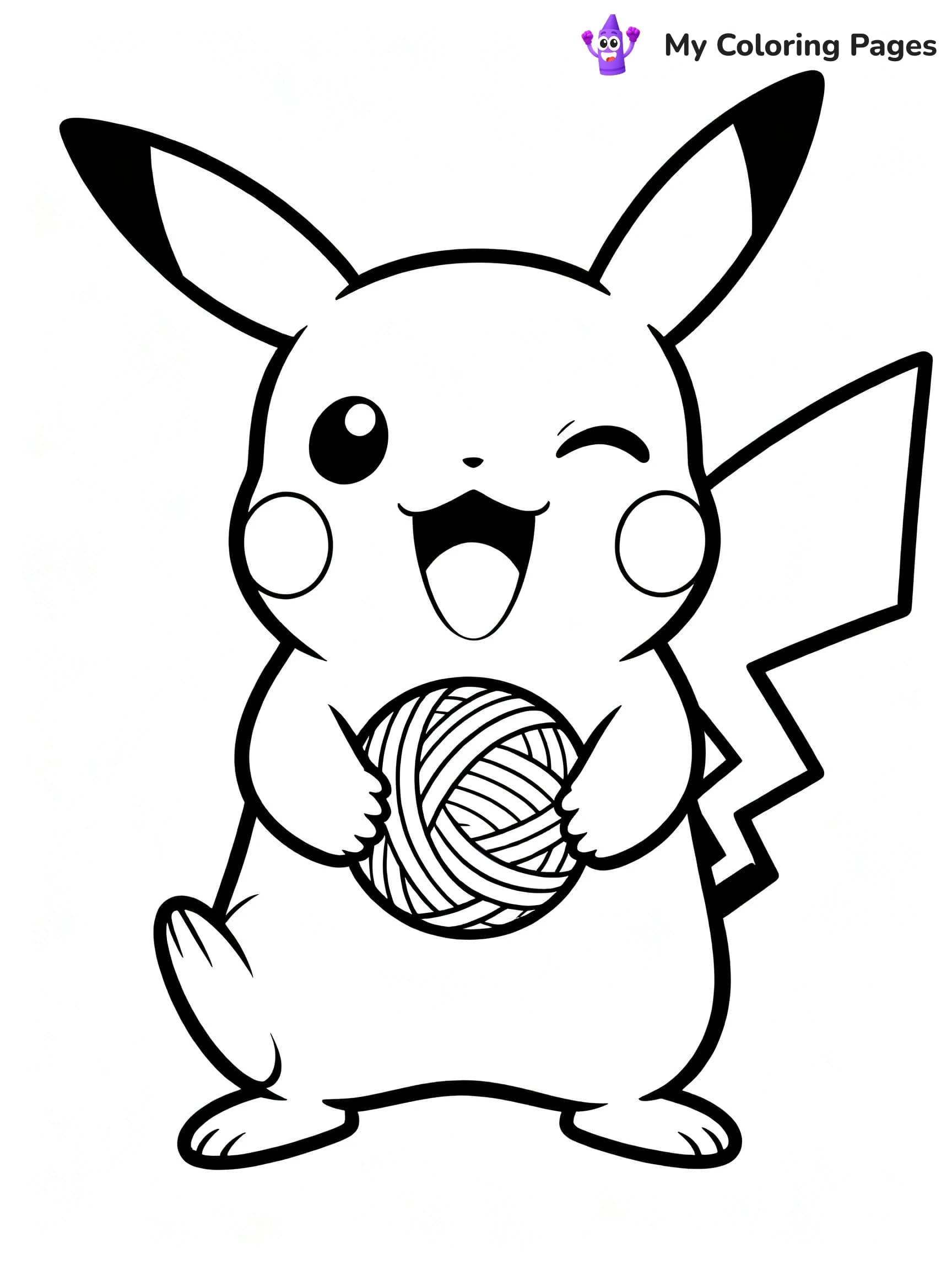 Pikachu Face Coloring Pages - 2