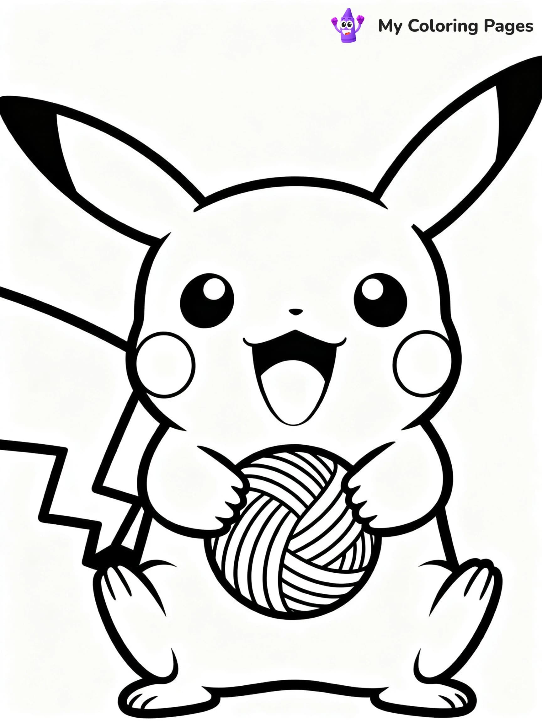 Pikachu Face Coloring Pages - 1